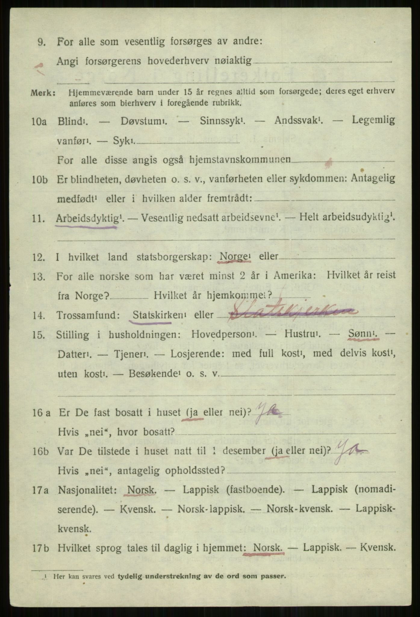 SATØ, 1920 census for Skjervøy, 1920, p. 1212