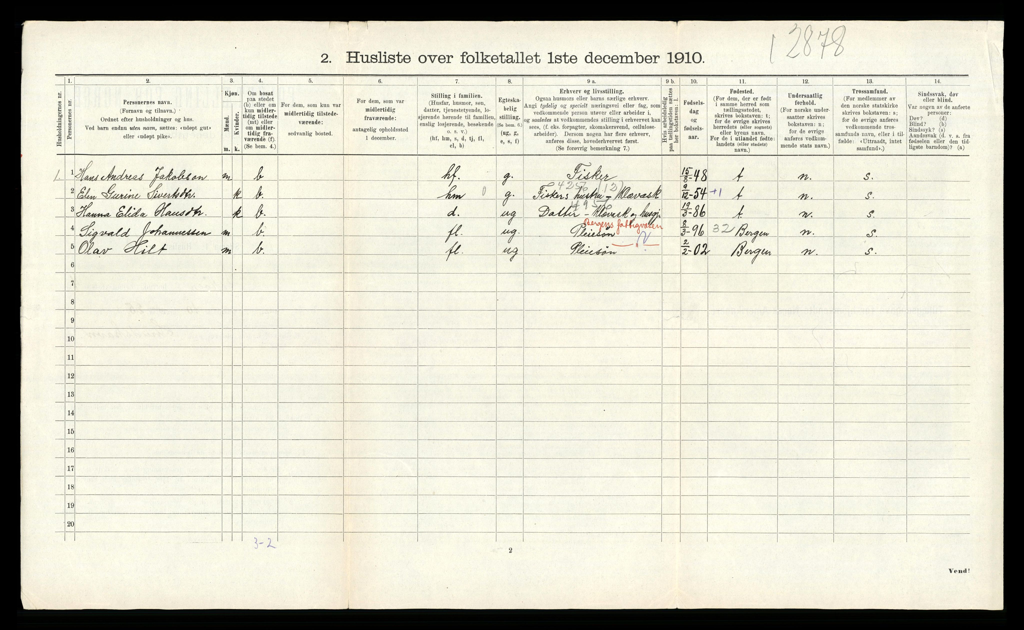 RA, 1910 census for Askøy, 1910, p. 729