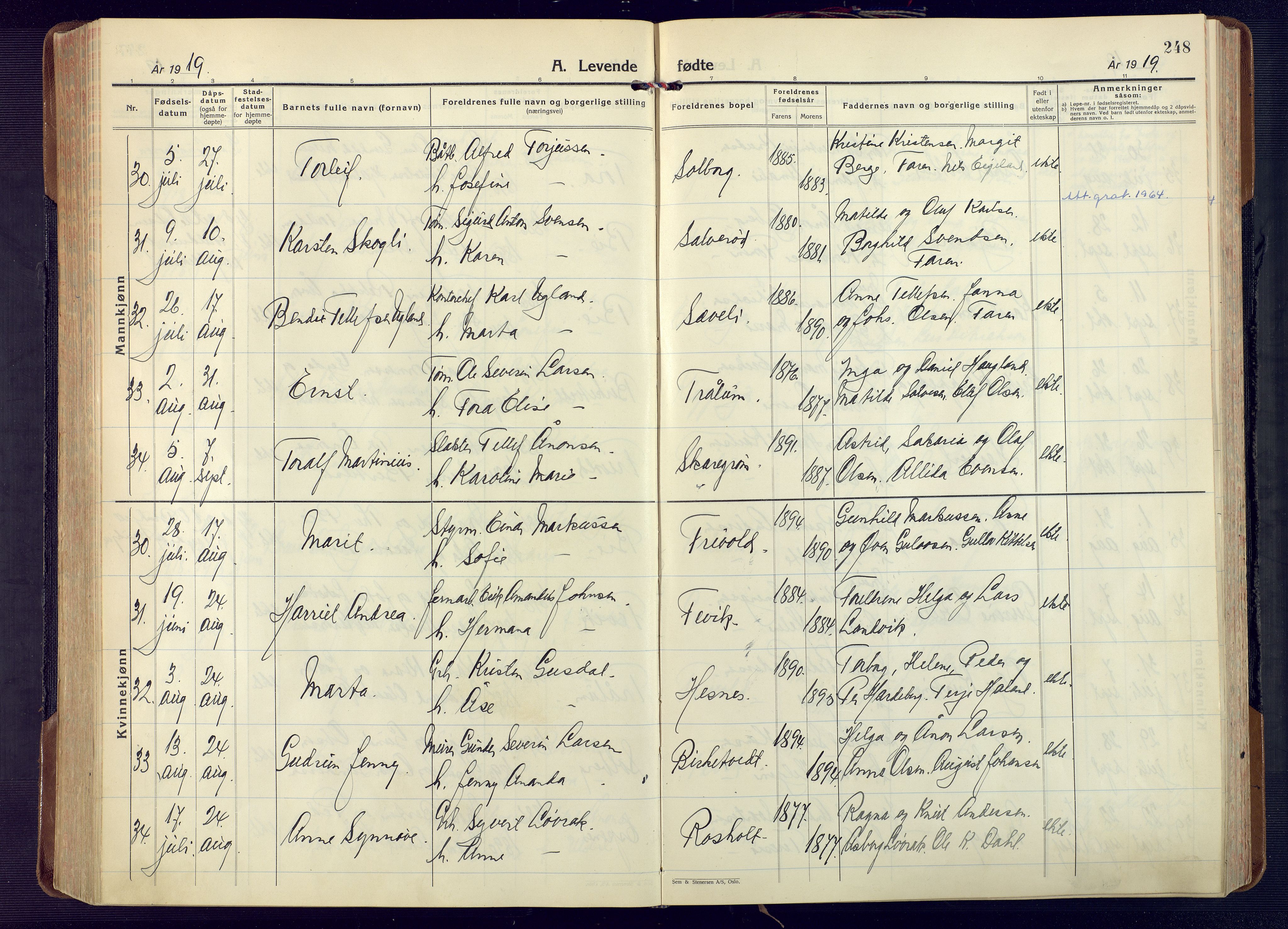 Fjære sokneprestkontor, AV/SAK-1111-0011/F/Fa/L0004: Parish register (official) no. A 4, 1902-1925, p. 248