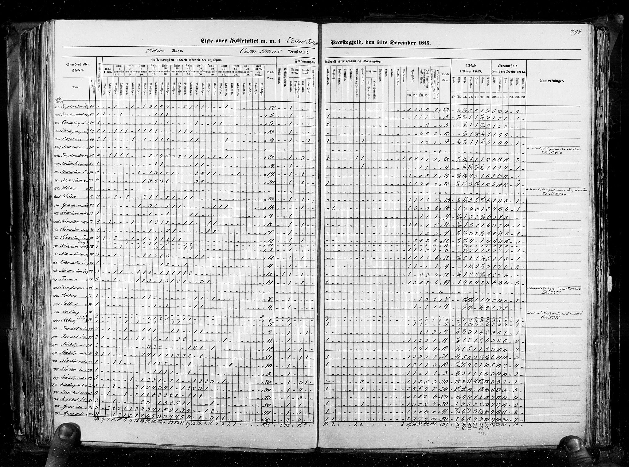 RA, Census 1845, vol. 3: Hedemarken amt og Kristians amt, 1845, p. 298