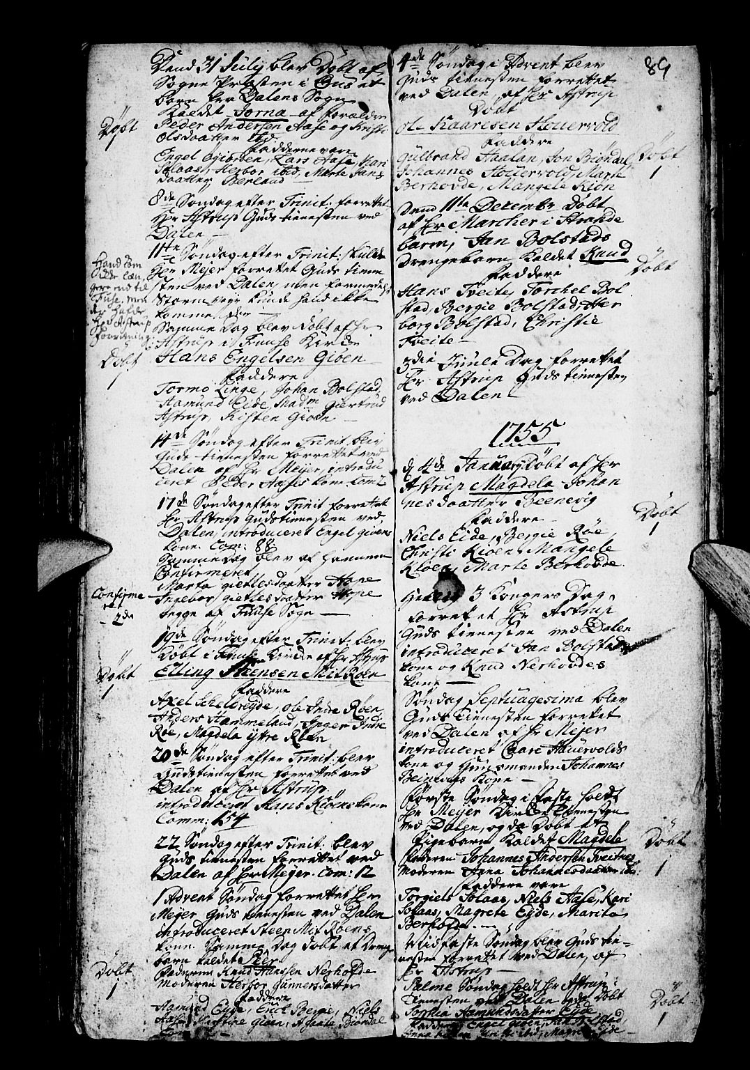 Os sokneprestembete, SAB/A-99929: Parish register (official) no. A 3, 1669-1760, p. 89