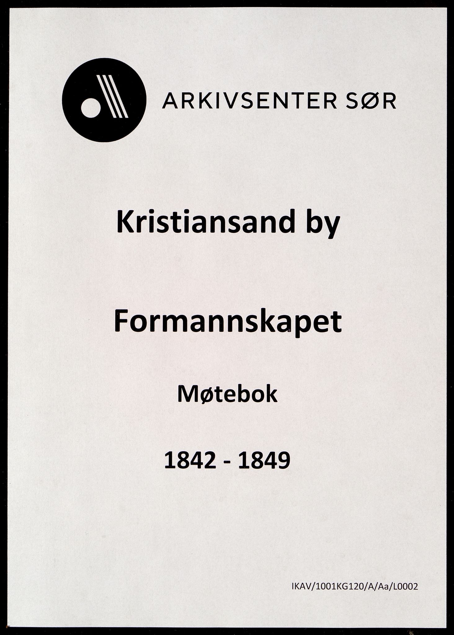 Kristiansand By - Formannskapet, IKAV/1001KG120/A/Aa/L0002: Møtebok (d), 1842-1849
