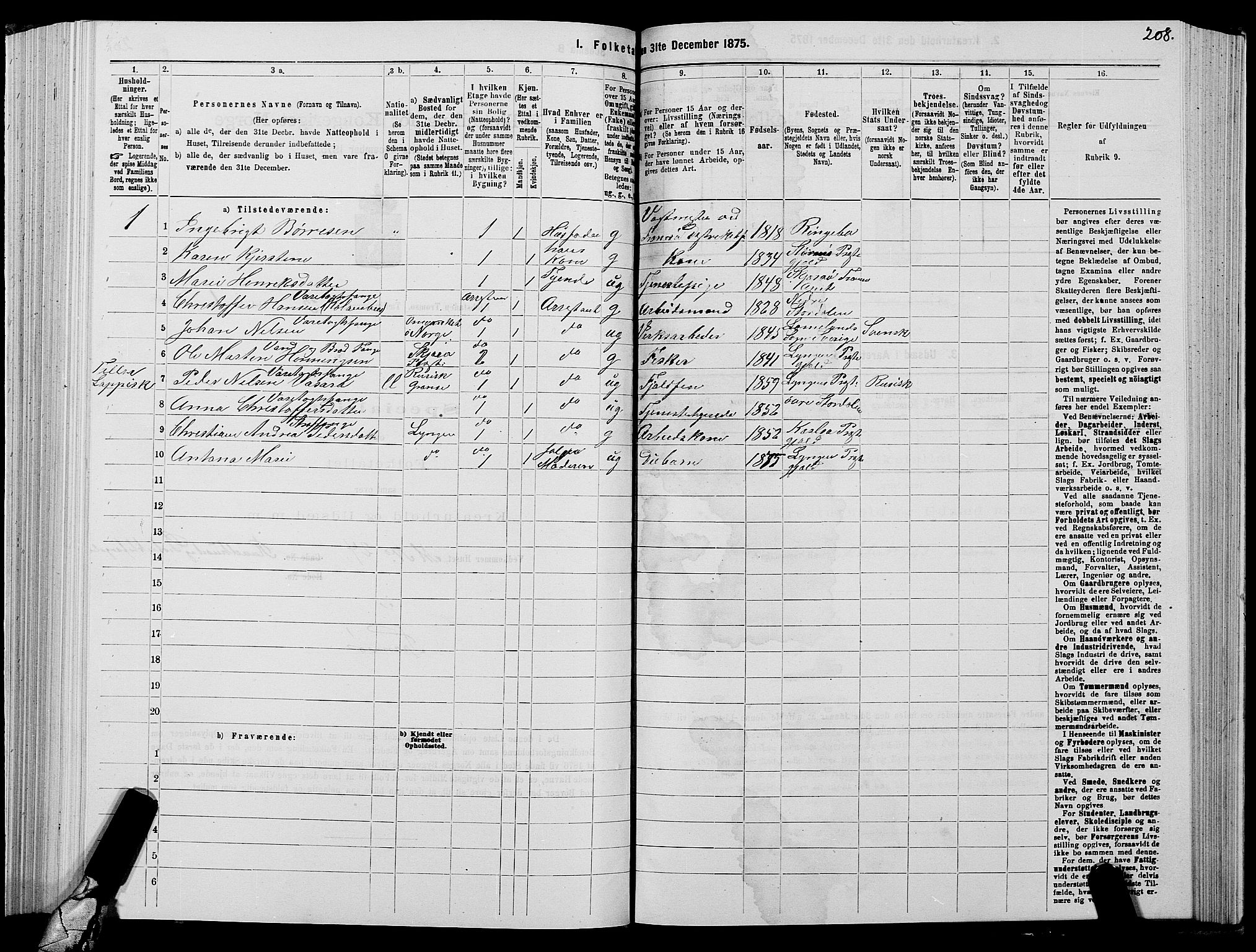 SATØ, 1875 census for 1902P Tromsø, 1875, p. 2208