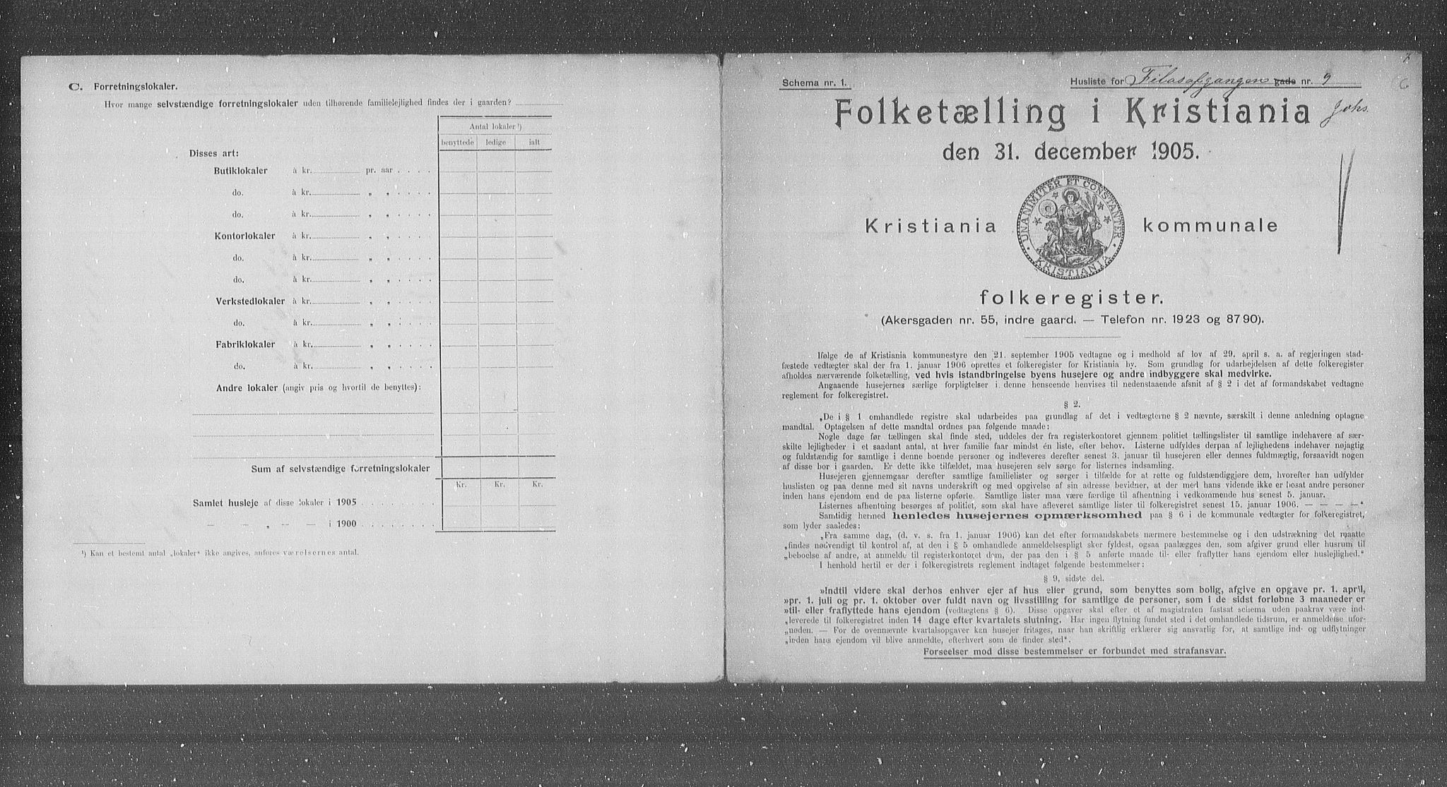 OBA, Municipal Census 1905 for Kristiania, 1905, p. 12516