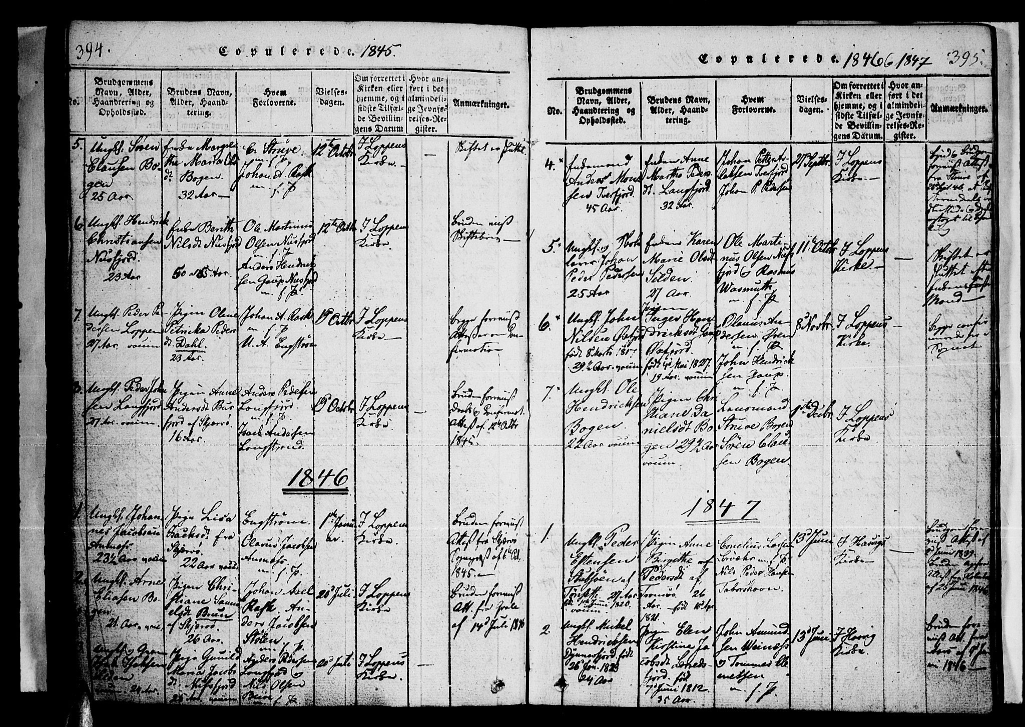 Loppa sokneprestkontor, SATØ/S-1339/H/Ha/L0003kirke: Parish register (official) no. 3, 1820-1848, p. 394-395