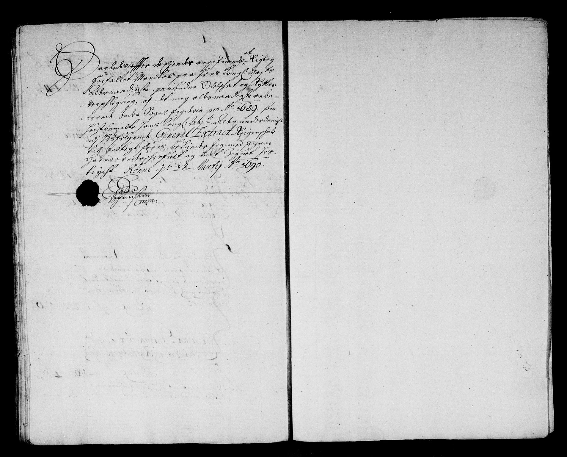 Rentekammeret inntil 1814, Reviderte regnskaper, Stiftamtstueregnskaper, Bergen stiftamt, AV/RA-EA-6043/R/Rc/L0091: Bergen stiftamt, 1689