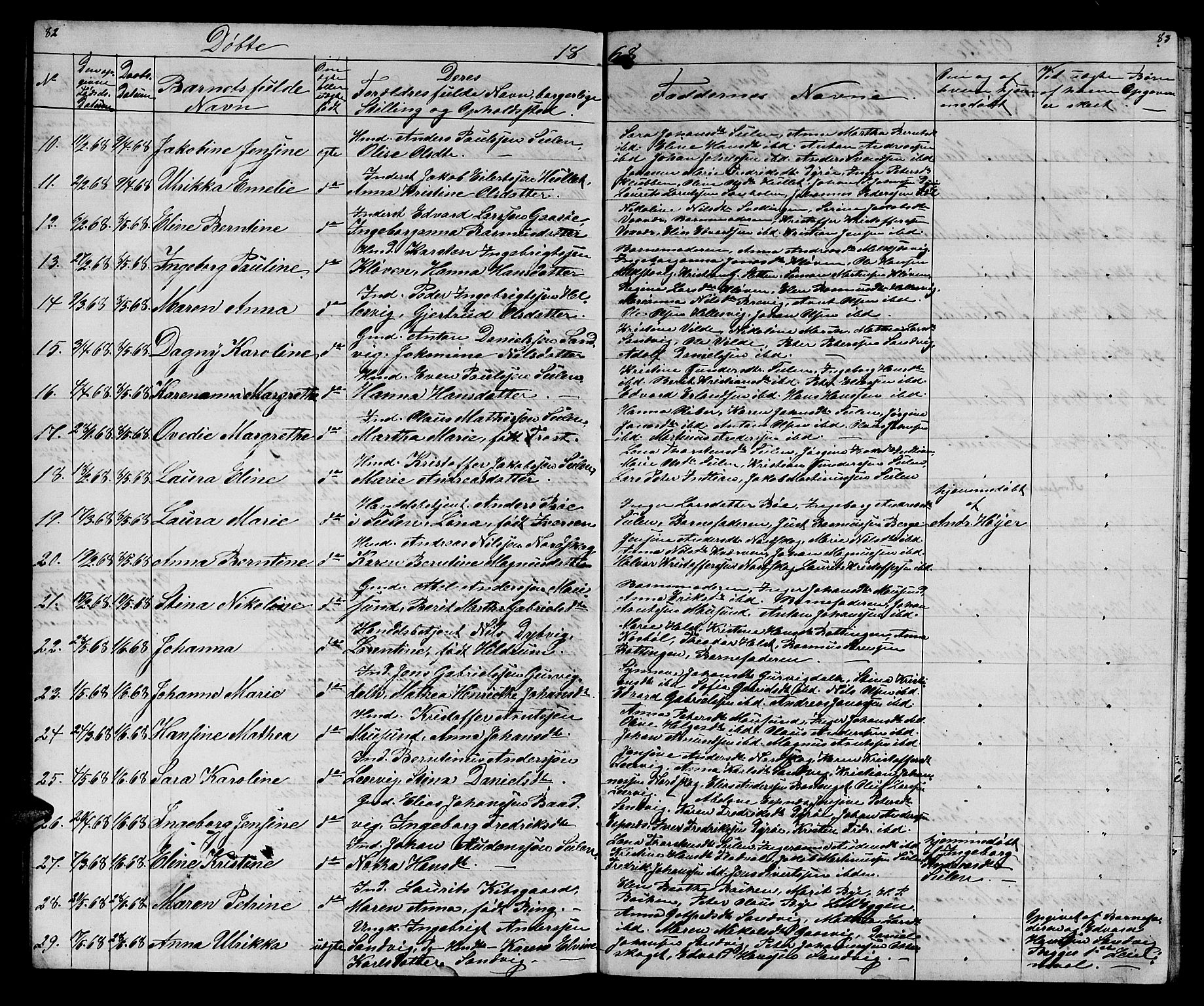 Ministerialprotokoller, klokkerbøker og fødselsregistre - Sør-Trøndelag, SAT/A-1456/640/L0583: Parish register (copy) no. 640C01, 1866-1877, p. 82-83