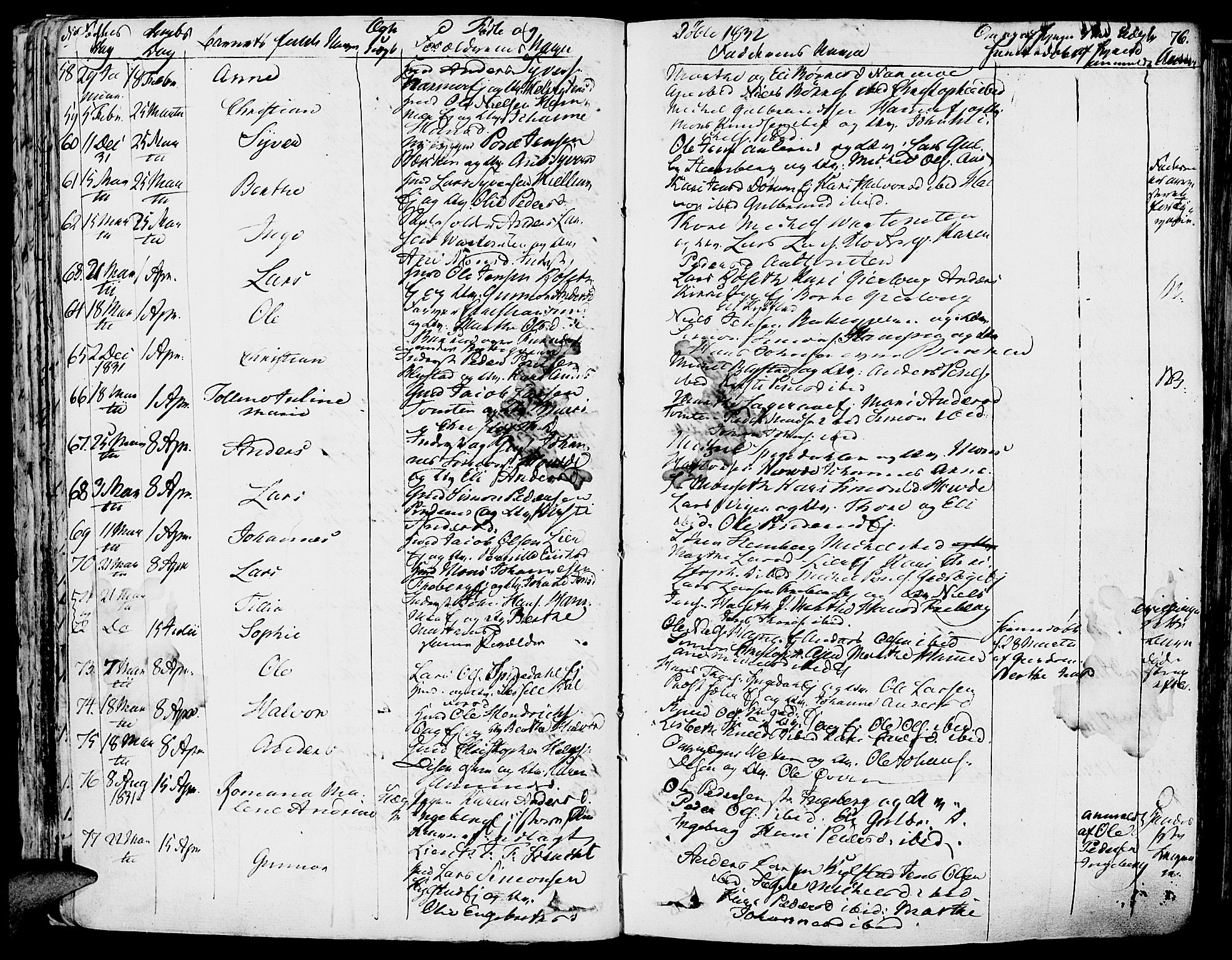 Vang prestekontor, Hedmark, SAH/PREST-008/H/Ha/Haa/L0009: Parish register (official) no. 9, 1826-1841, p. 76