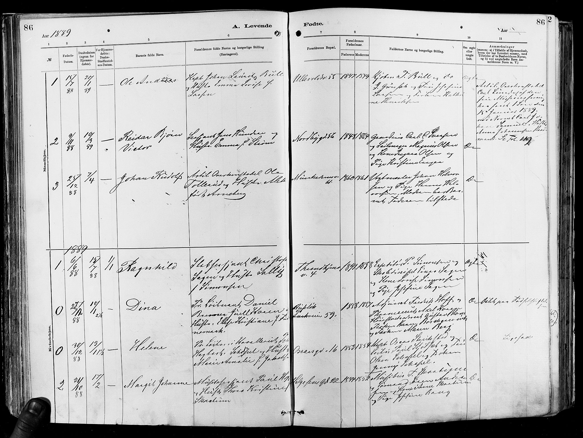 Garnisonsmenigheten Kirkebøker, SAO/A-10846/F/Fa/L0012: Parish register (official) no. 12, 1880-1893, p. 86