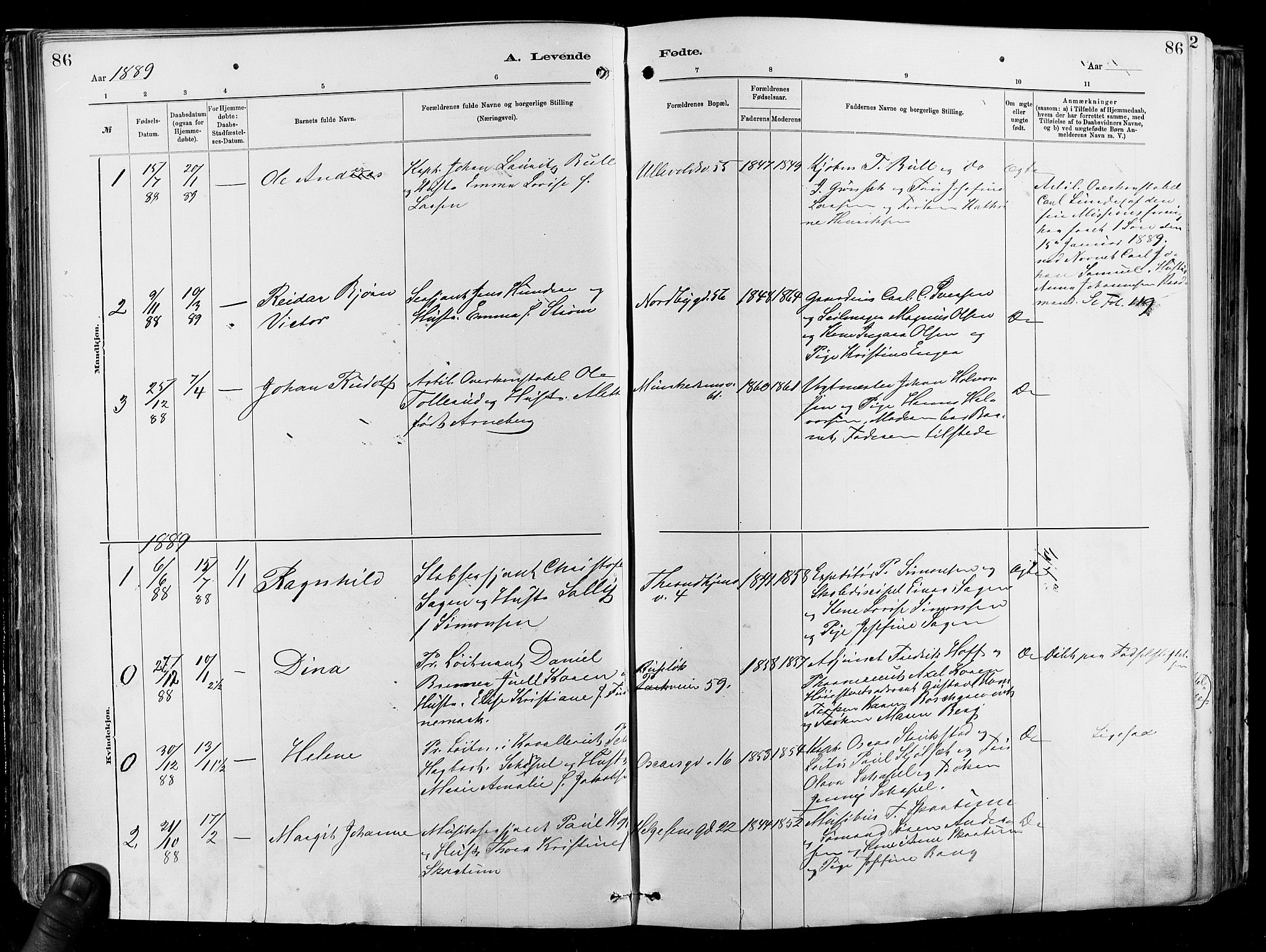 Garnisonsmenigheten Kirkebøker, AV/SAO-A-10846/F/Fa/L0012: Parish register (official) no. 12, 1880-1893, p. 86