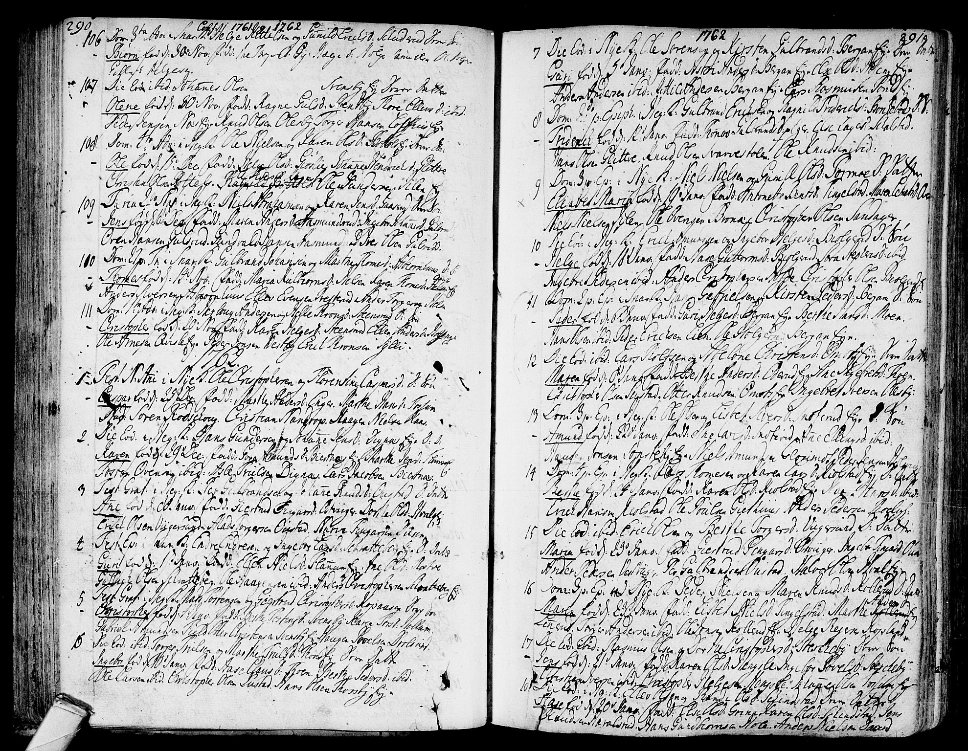 Modum kirkebøker, AV/SAKO-A-234/F/Fa/L0002: Parish register (official) no. 2, 1741-1782, p. 290-291