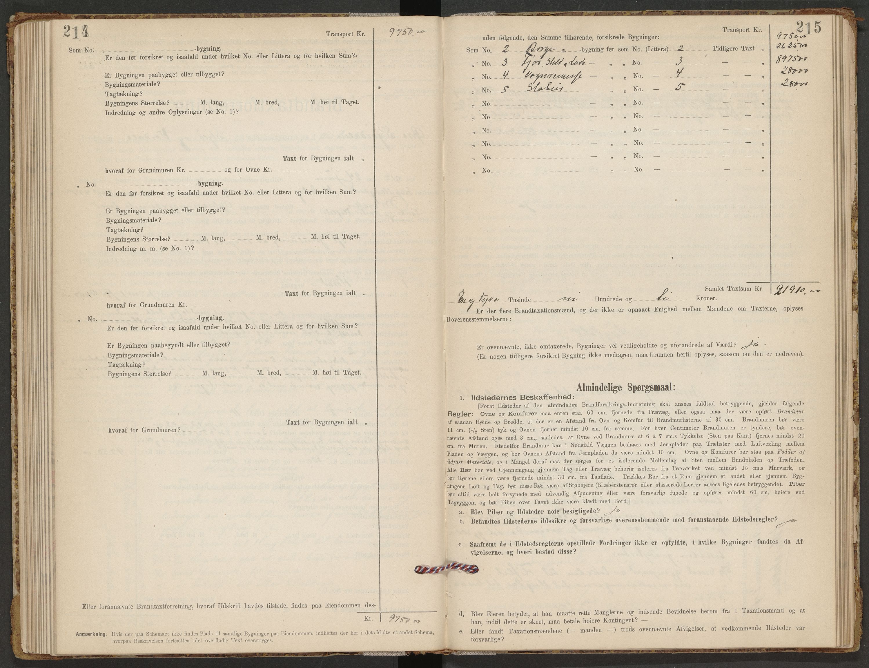 Norges Brannkasse Øvre Stjørdal, AV/SAT-A-1345/Fb/L0001: Branntakstprotokoll, 1901-1932, p. 214-215