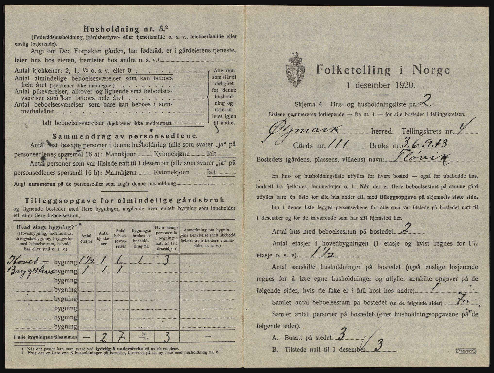 SAO, 1920 census for Øymark, 1920, p. 409