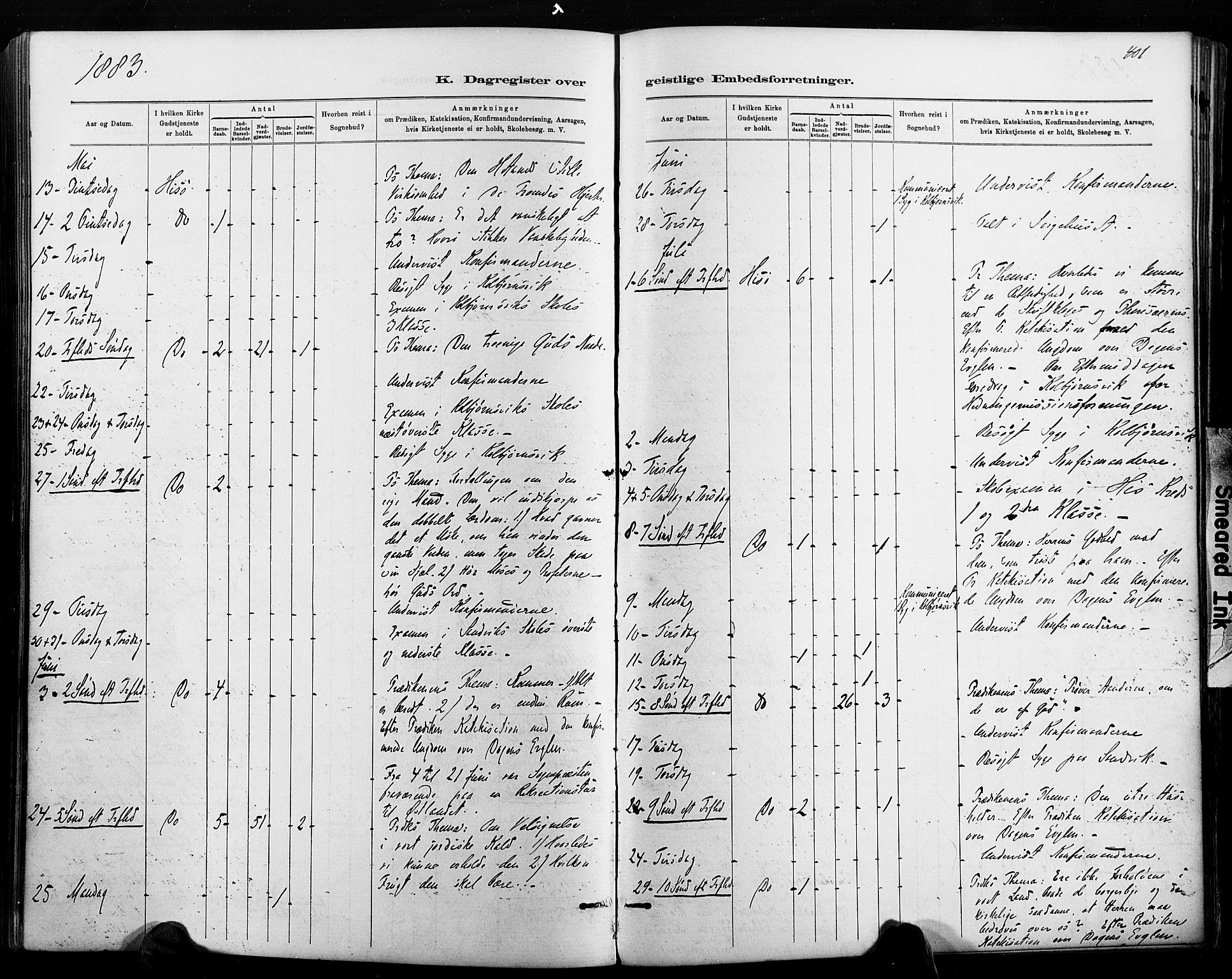 Hisøy sokneprestkontor, AV/SAK-1111-0020/F/Fa/L0003: Parish register (official) no. A 3, 1881-1894, p. 401