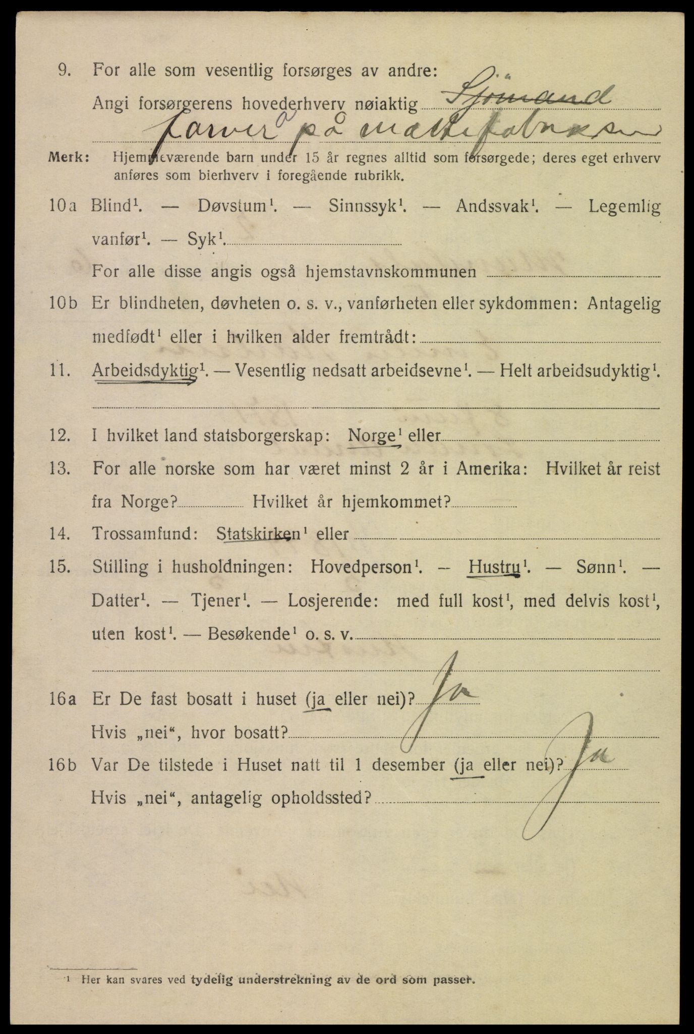 SAK, 1920 census for Mandal, 1920, p. 9156