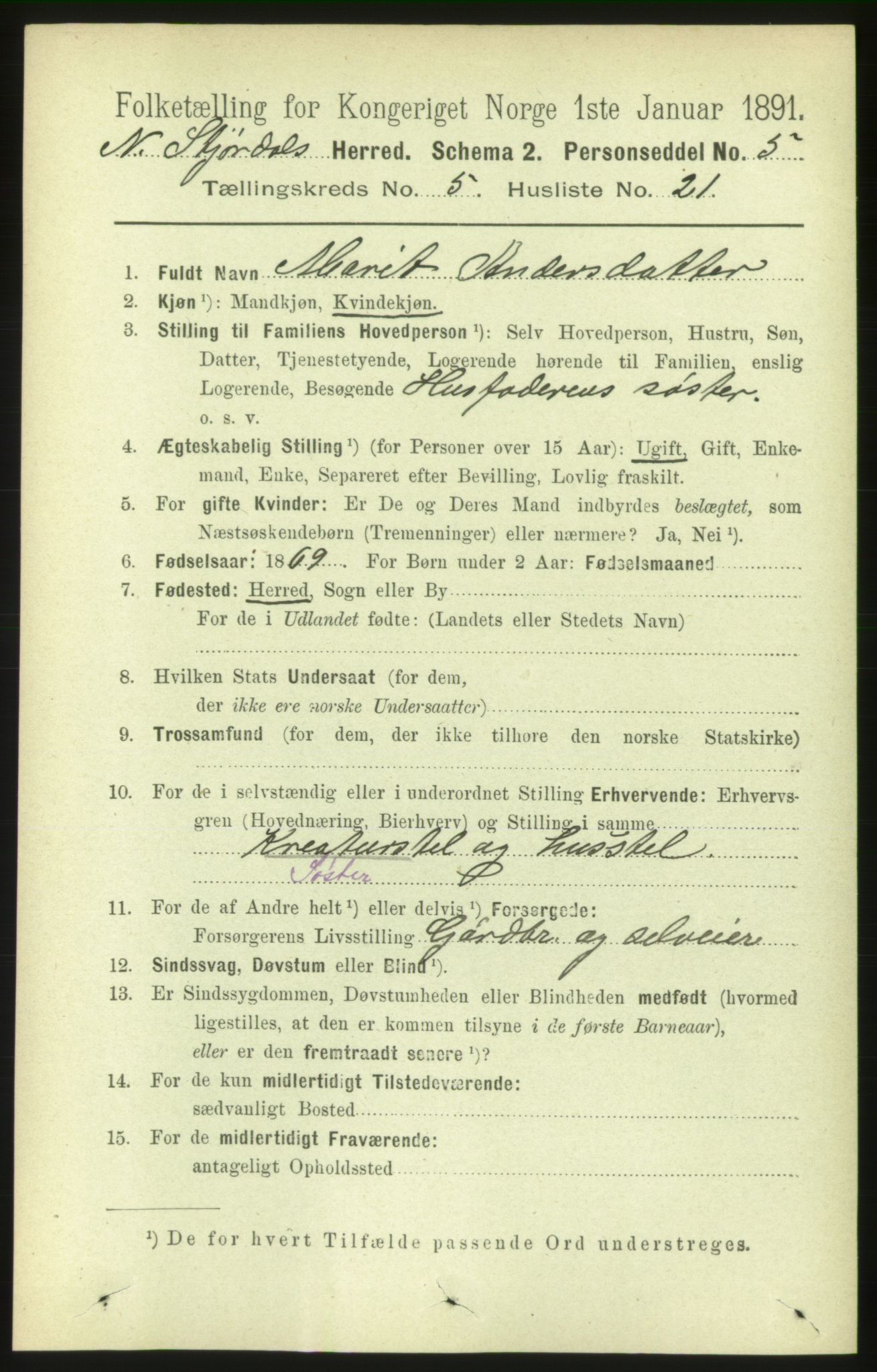 RA, 1891 census for 1714 Nedre Stjørdal, 1891, p. 2142