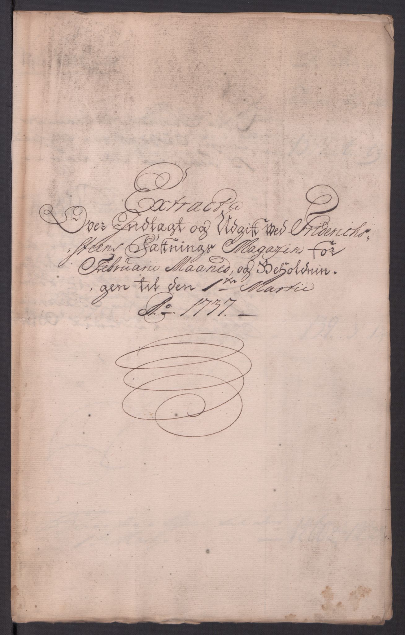 Kommanderende general (KG I) med Det norske krigsdirektorium, RA/EA-5419/D/L0154: Fredriksten festning: Brev, inventarfortegnelser og regnskapsekstrakter, 1730-1739, p. 528