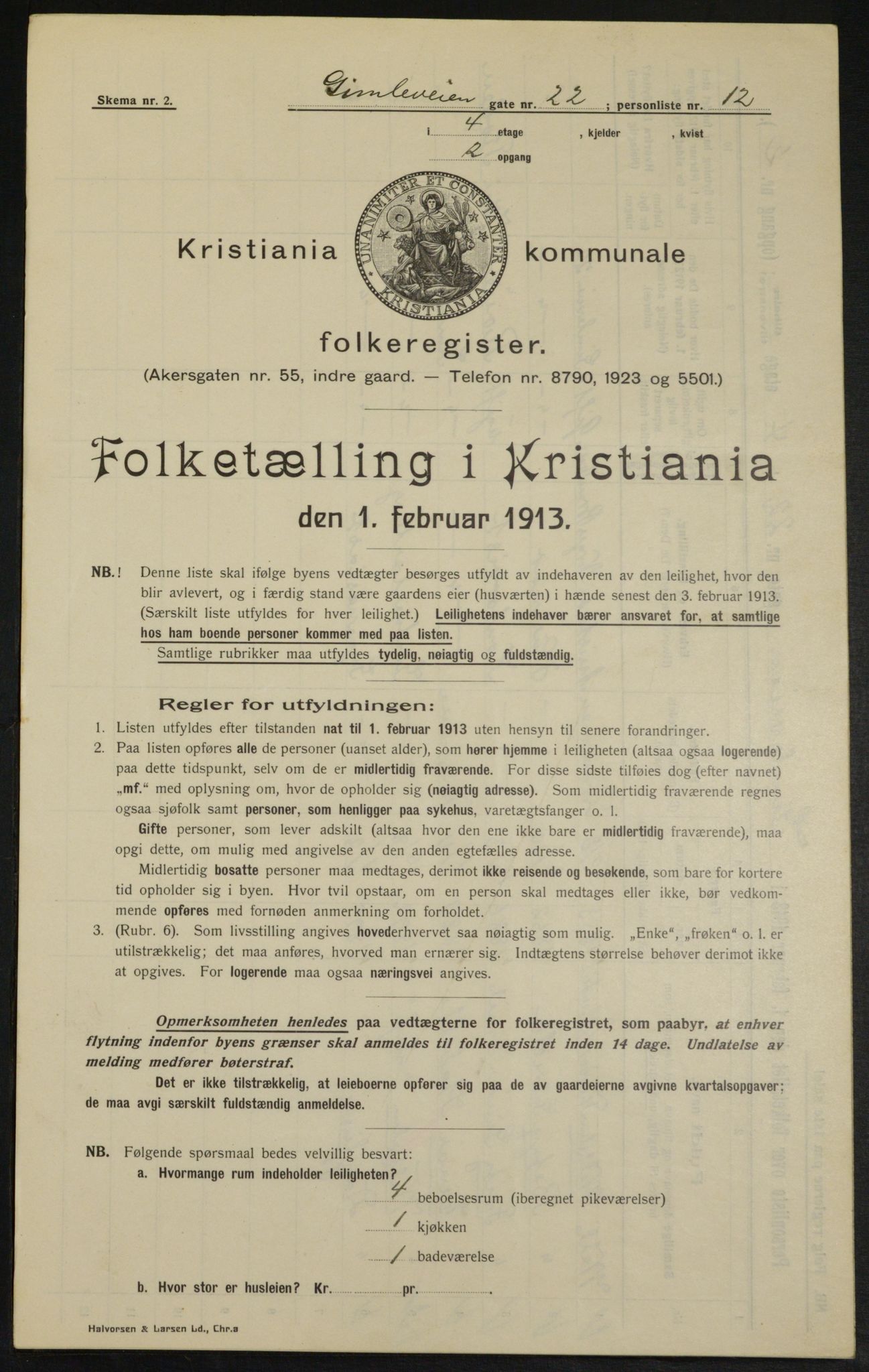 OBA, Municipal Census 1913 for Kristiania, 1913, p. 29380