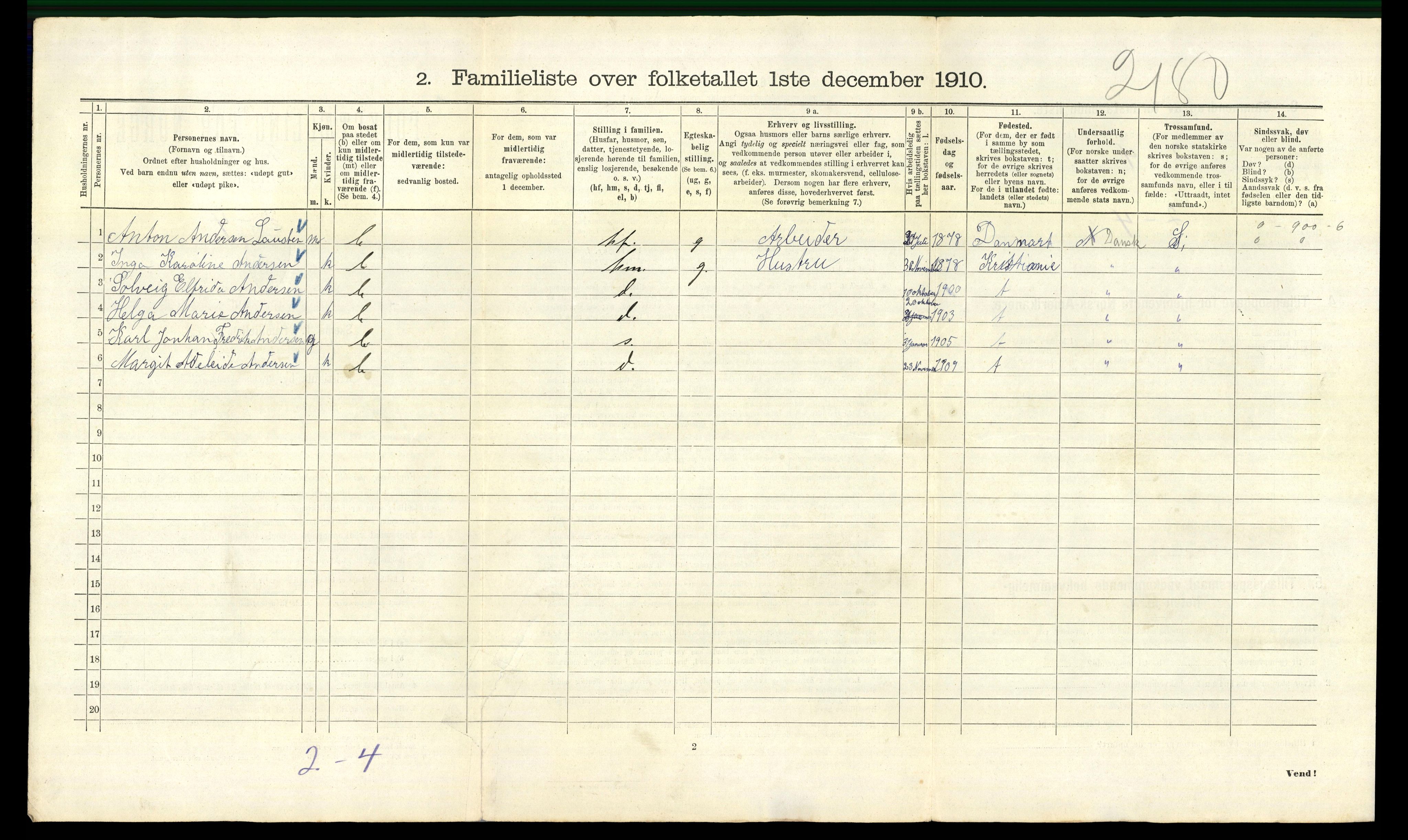 RA, 1910 census for Kristiania, 1910, p. 15994