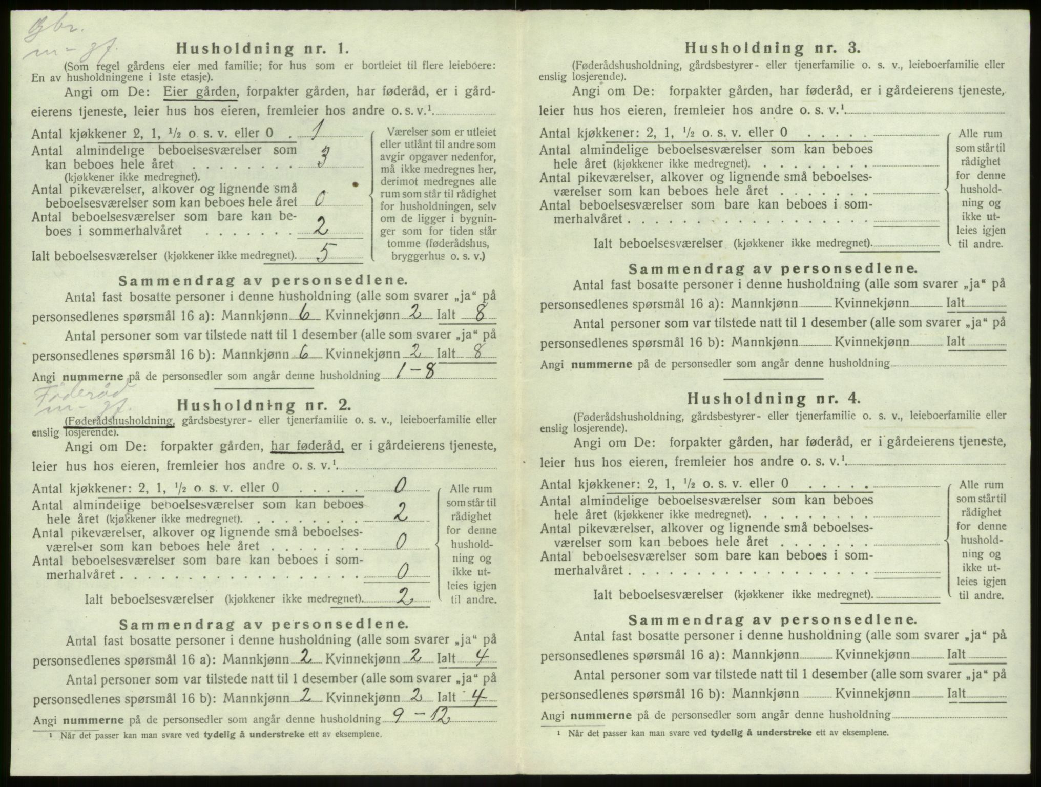 SAB, 1920 census for Kinn, 1920, p. 1293