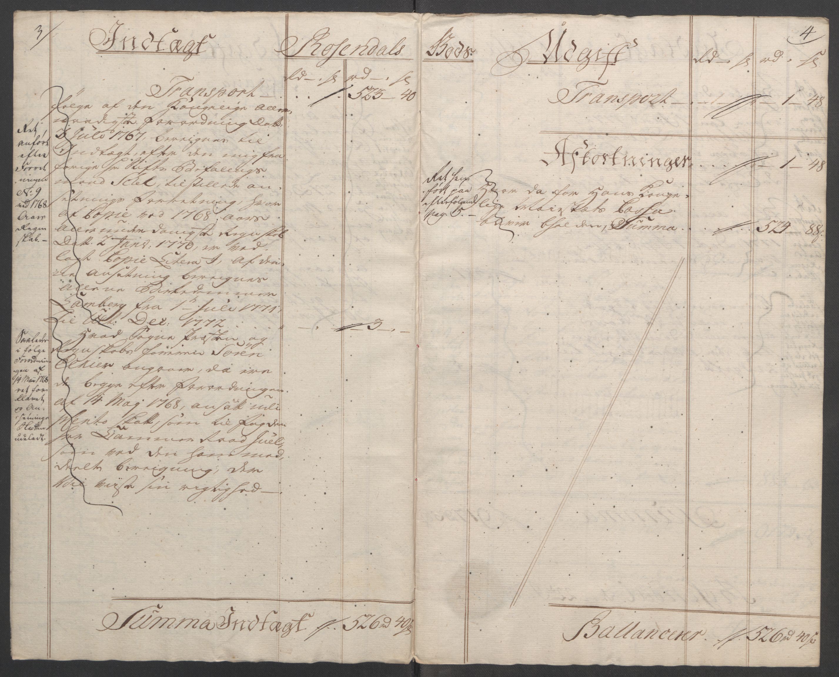 Rentekammeret inntil 1814, Reviderte regnskaper, Fogderegnskap, AV/RA-EA-4092/R49/L3157: Ekstraskatten Rosendal Baroni, 1762-1772, p. 354