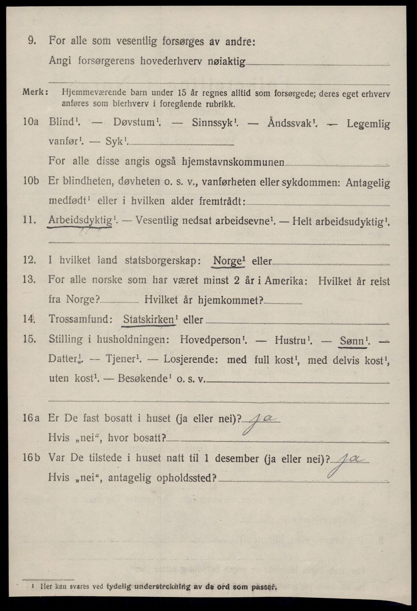 SAT, 1920 census for Stangvik, 1920, p. 1431