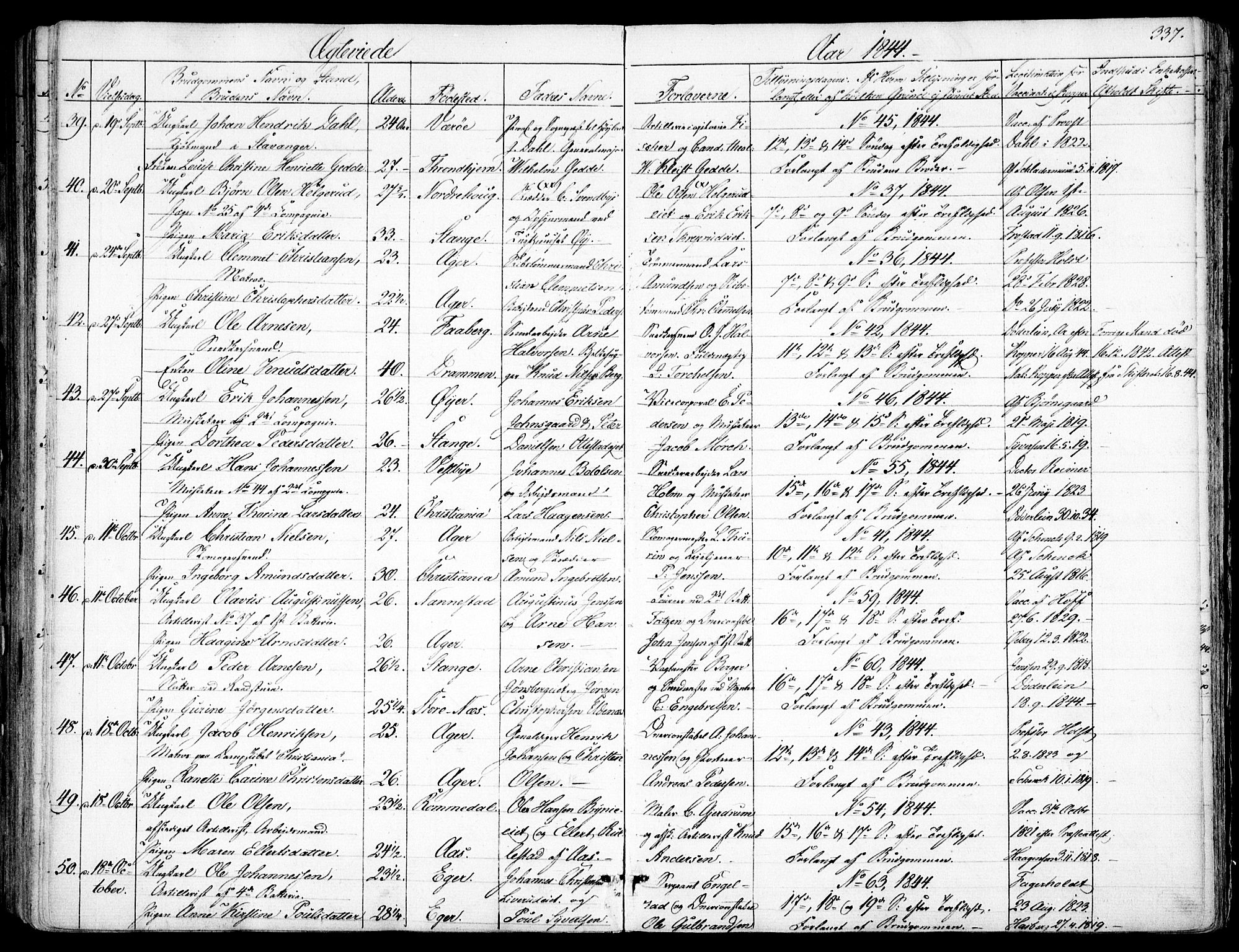 Garnisonsmenigheten Kirkebøker, SAO/A-10846/F/Fa/L0008: Parish register (official) no. 8, 1842-1859, p. 337