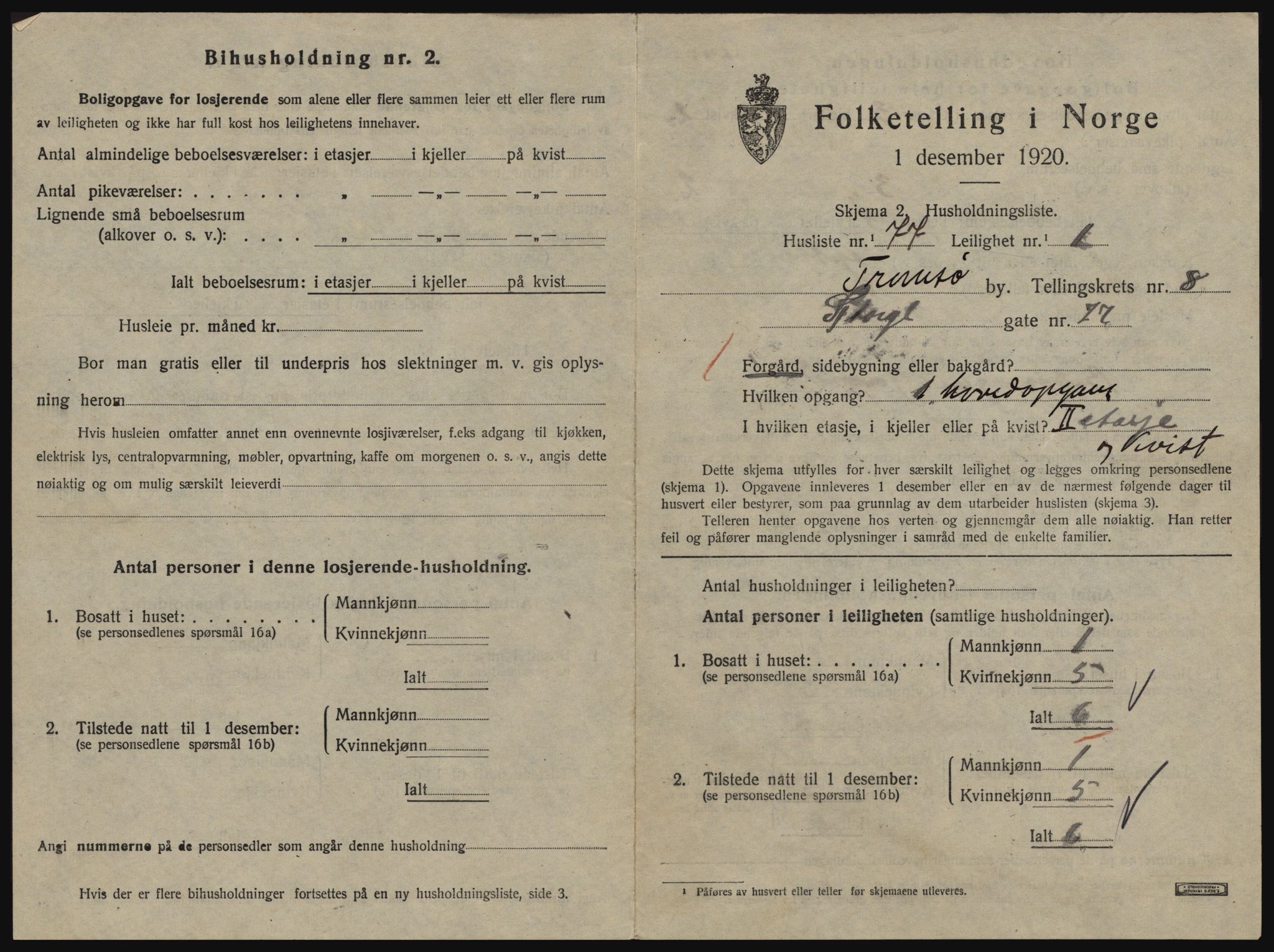 SATØ, 1920 census for Tromsø, 1920, p. 4677