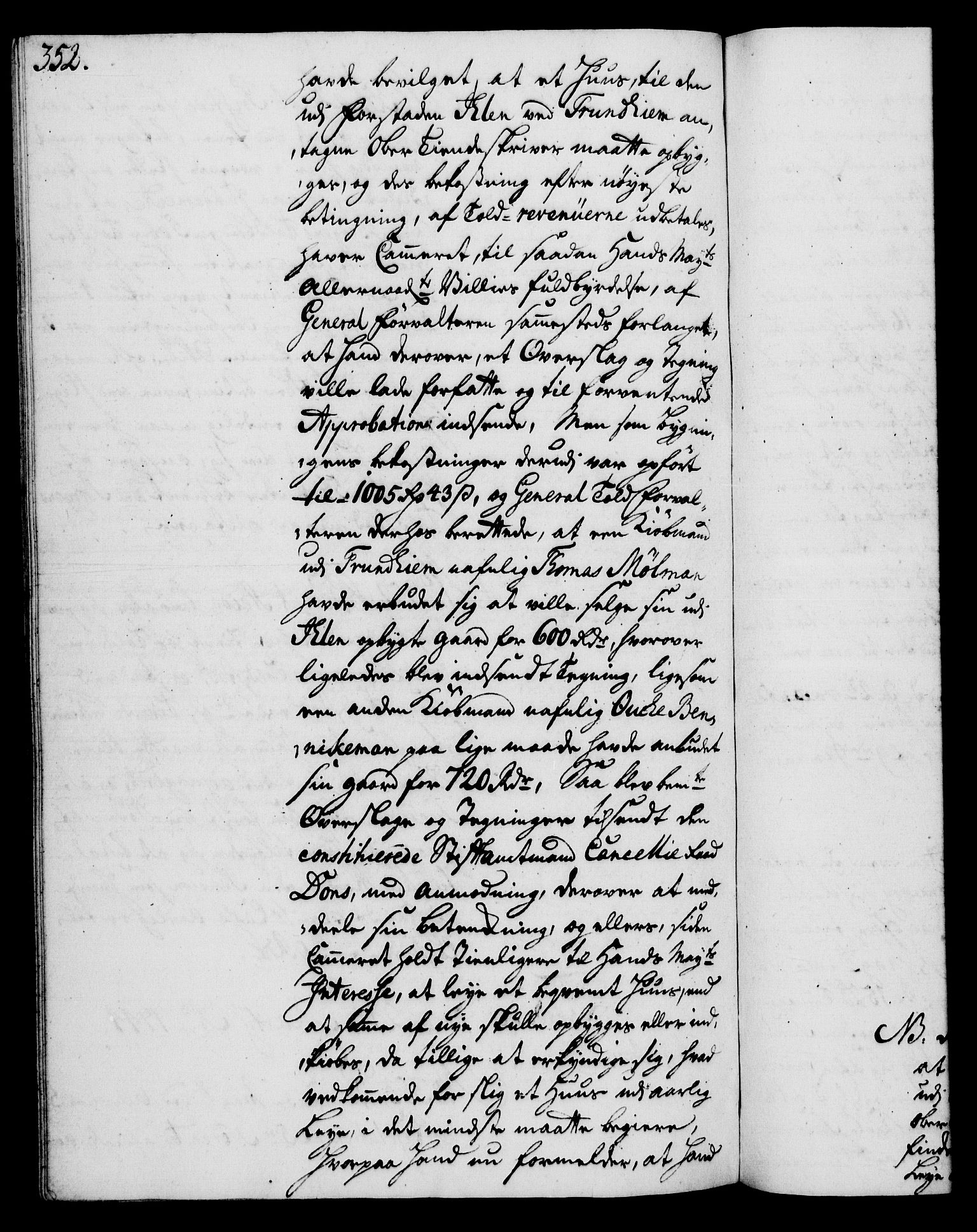 Rentekammeret, Kammerkanselliet, AV/RA-EA-3111/G/Gh/Gha/L0025: Norsk ekstraktmemorialprotokoll (merket RK 53.70), 1743-1744, p. 352