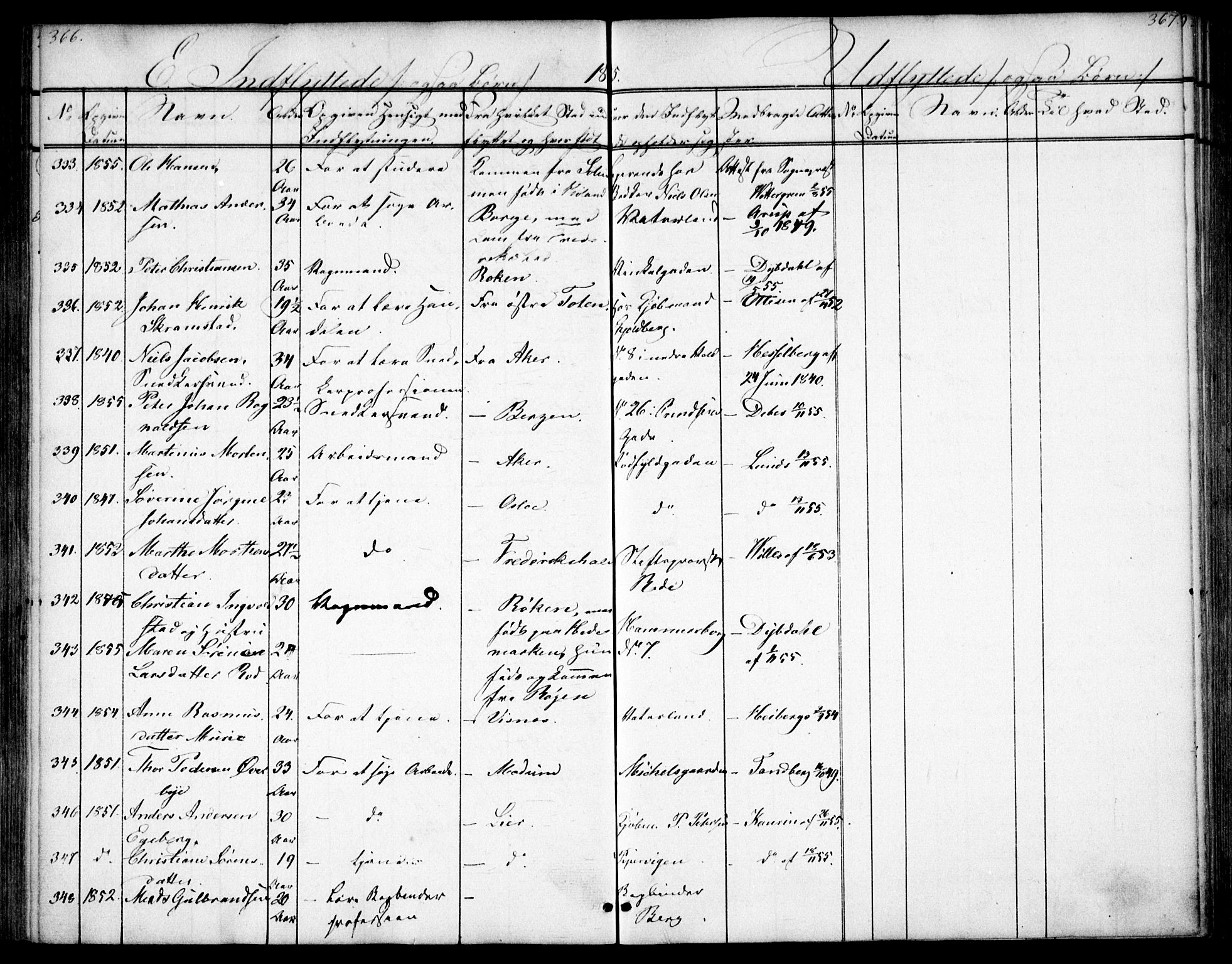 Oslo domkirke Kirkebøker, AV/SAO-A-10752/F/Fa/L0028: Parish register (official) no. 28, 1840-1876, p. 366-367