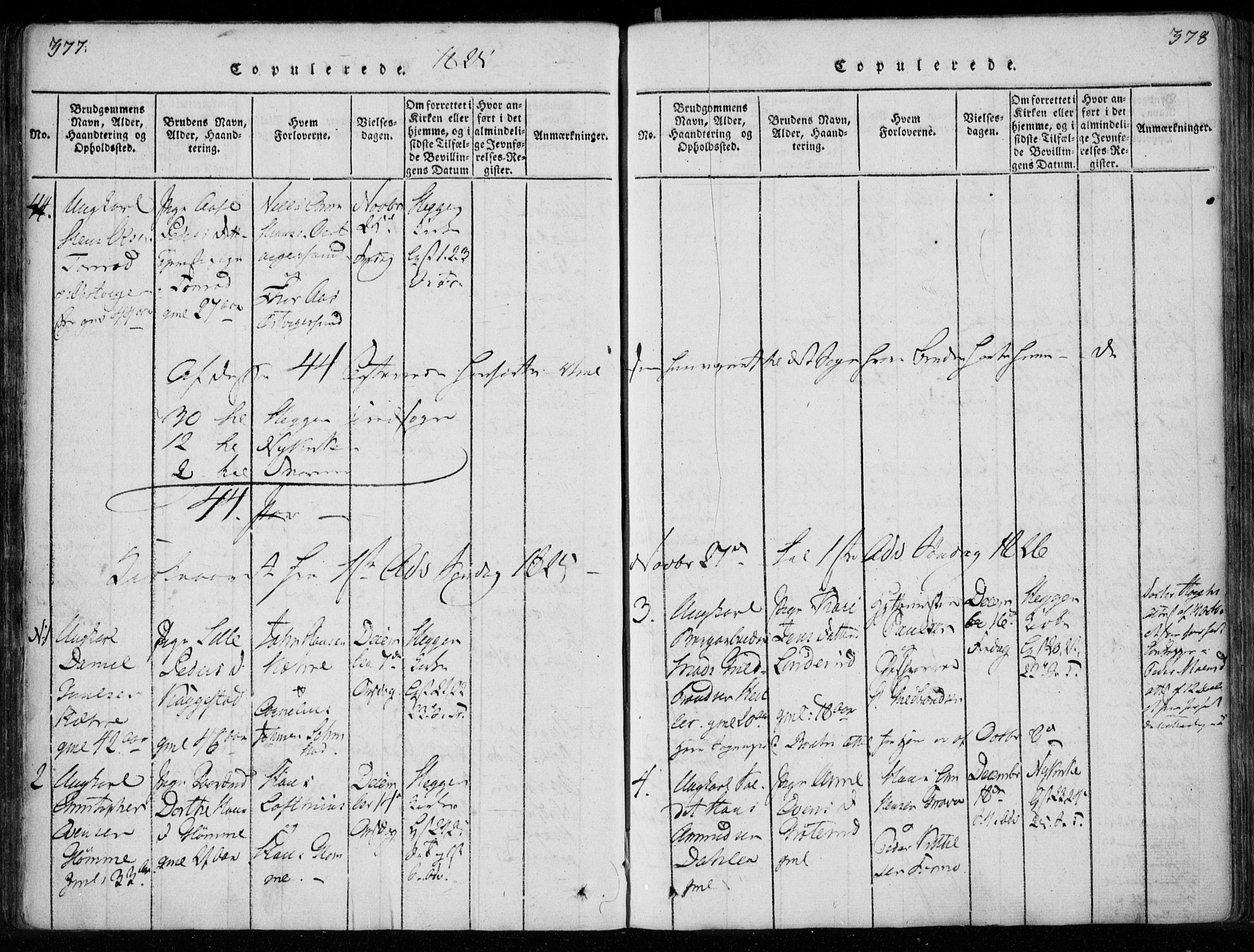 Modum kirkebøker, SAKO/A-234/F/Fa/L0005: Parish register (official) no. 5, 1824-1841, p. 377-378