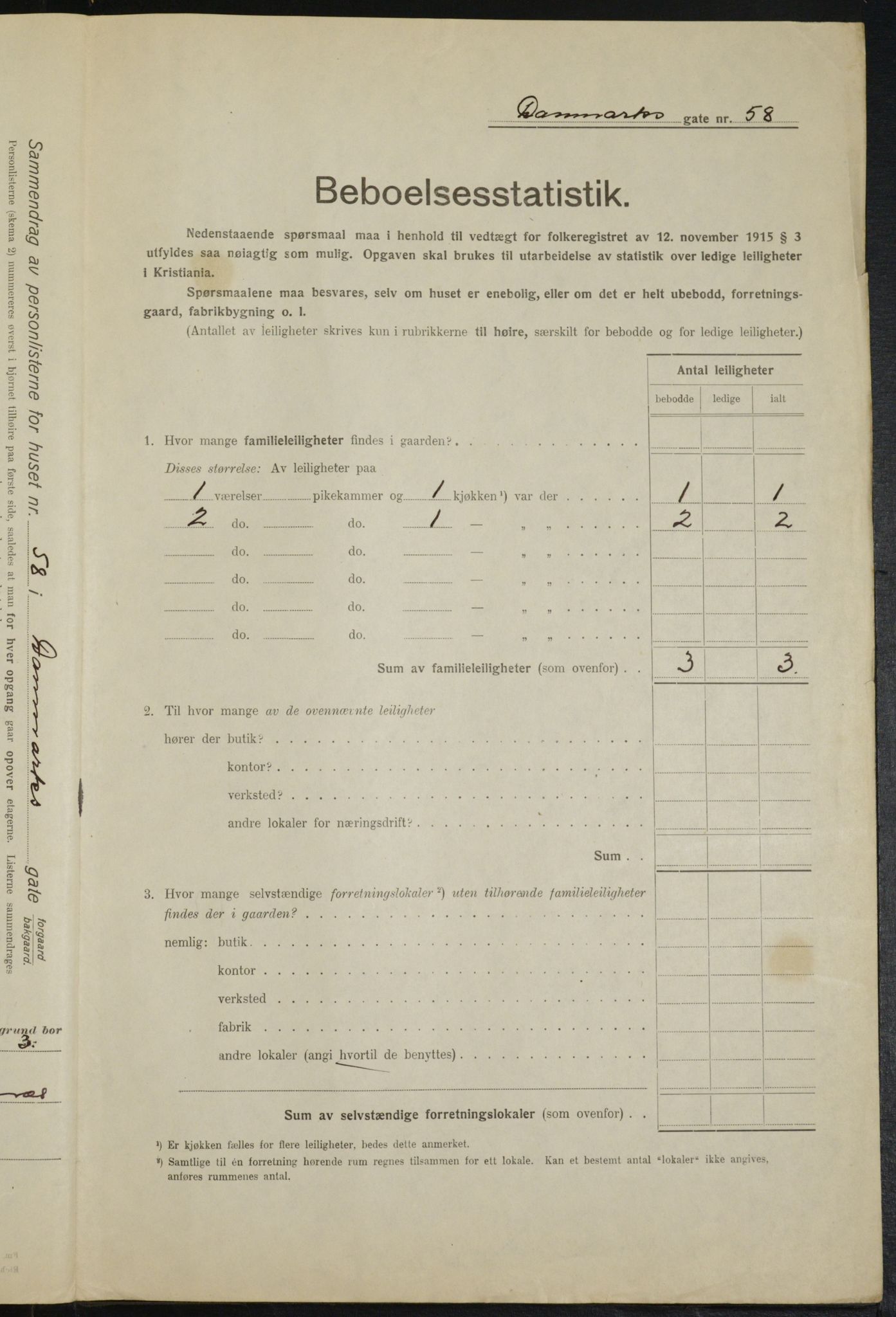 OBA, Municipal Census 1916 for Kristiania, 1916, p. 15100