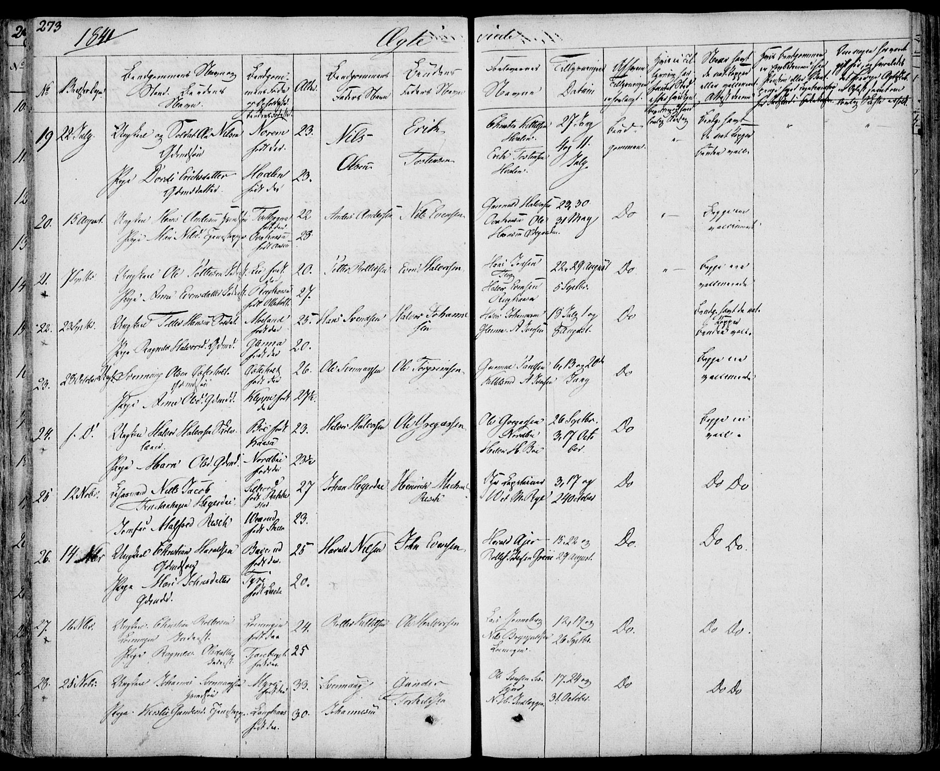 Bø kirkebøker, SAKO/A-257/F/Fa/L0007: Parish register (official) no. 7, 1831-1848, p. 273
