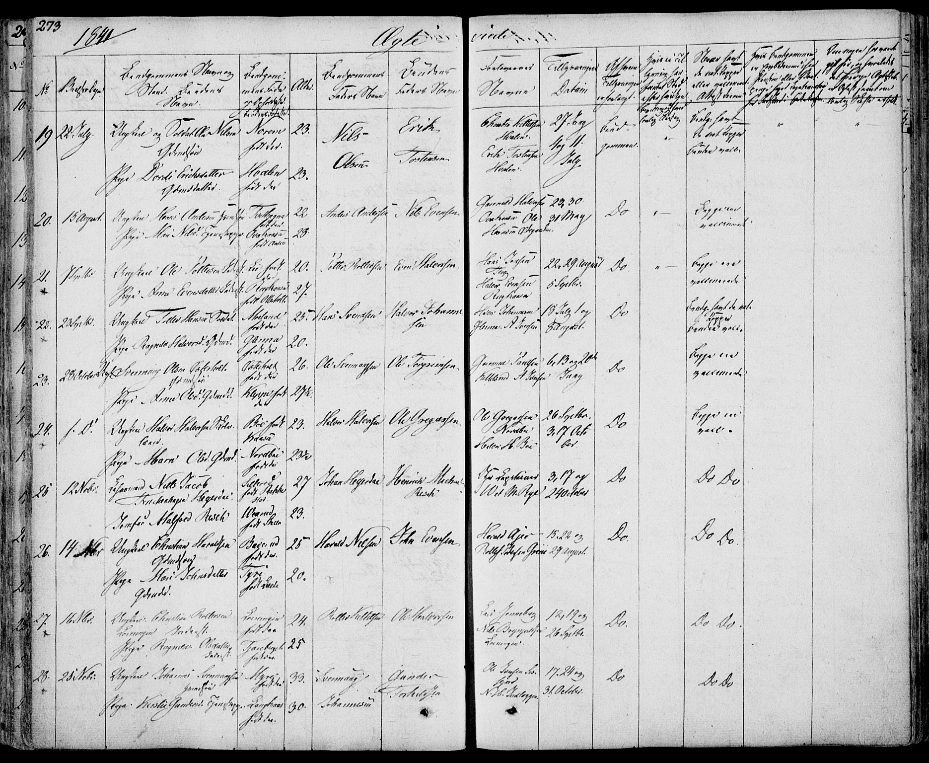 Bø kirkebøker, AV/SAKO-A-257/F/Fa/L0007: Parish register (official) no. 7, 1831-1848, p. 273