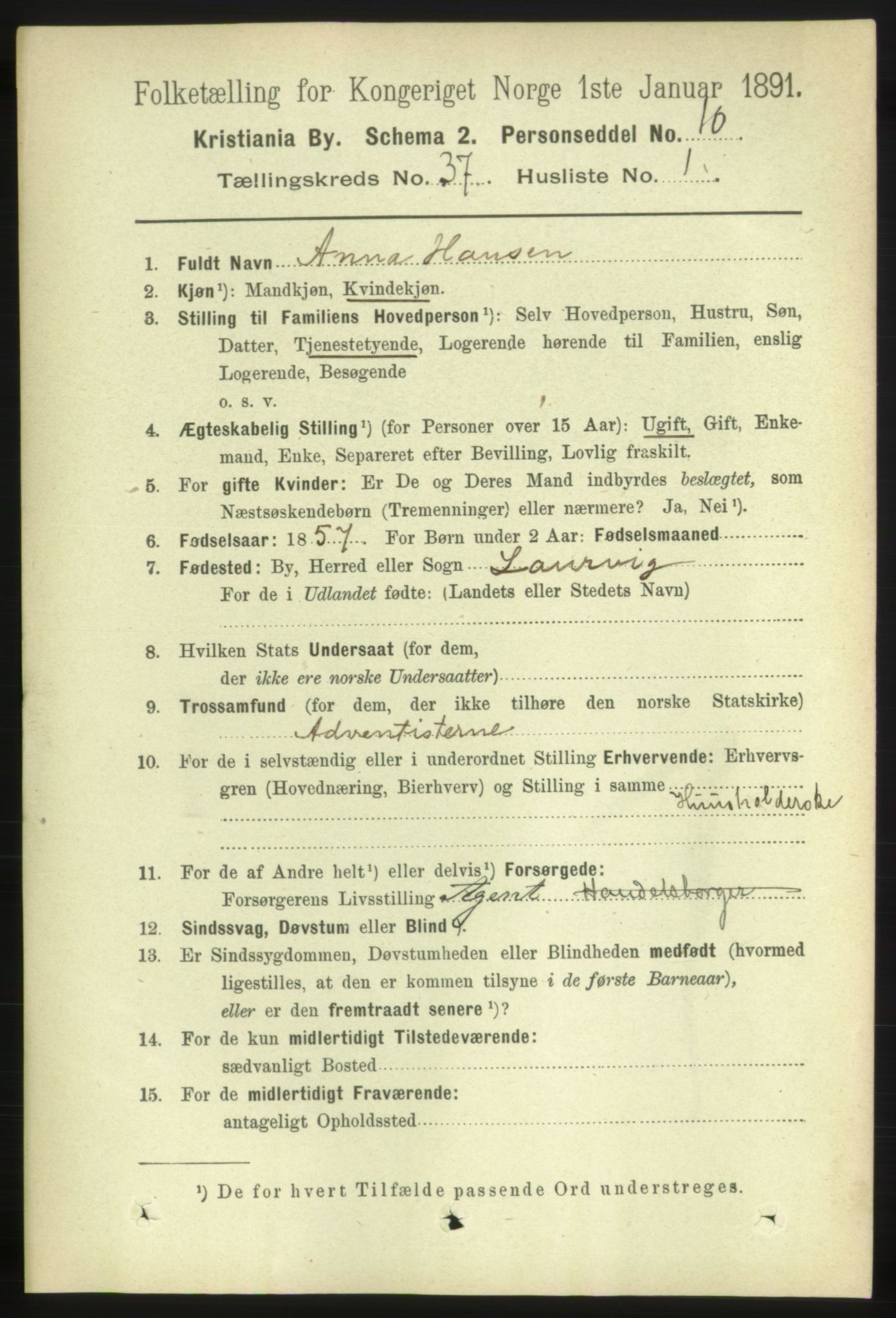 RA, 1891 census for 0301 Kristiania, 1891, p. 20442