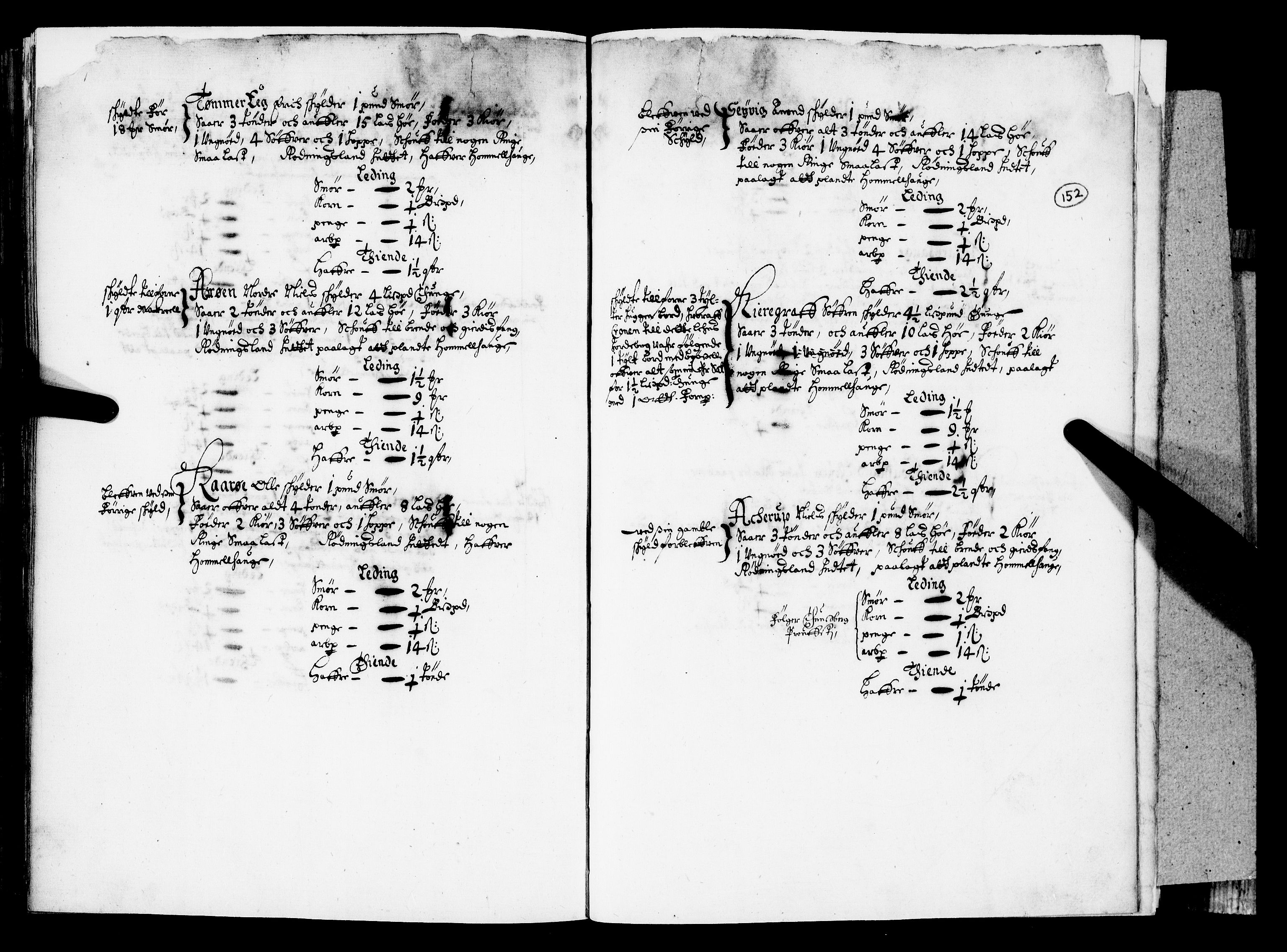 Rentekammeret inntil 1814, Realistisk ordnet avdeling, AV/RA-EA-4070/N/Nb/Nba/L0019: Tønsberg len, 1. del, 1668, p. 151b-152a