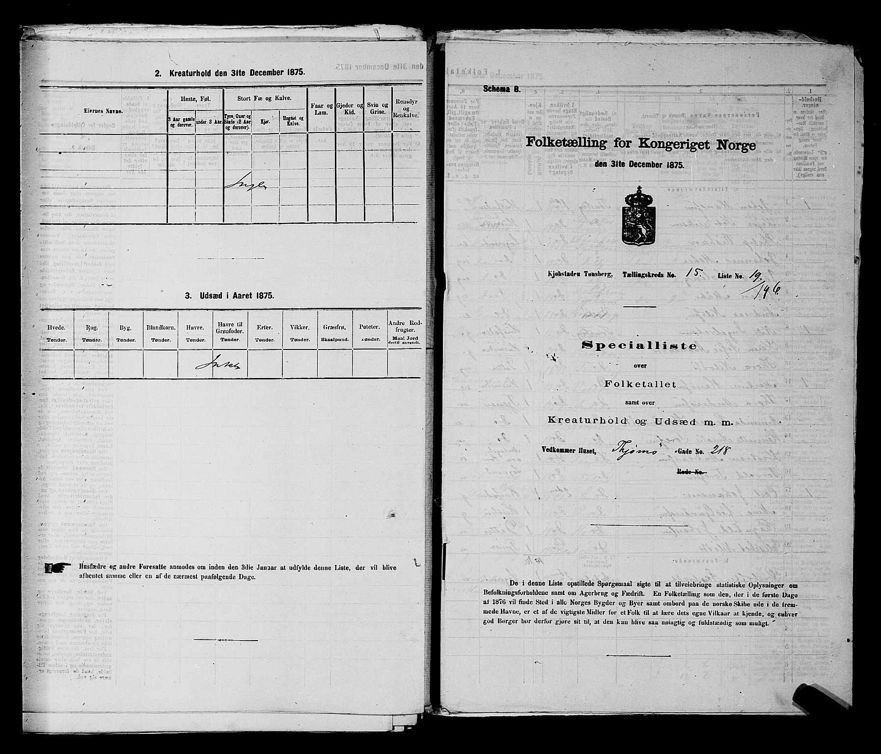 SAKO, 1875 census for 0705P Tønsberg, 1875, p. 481