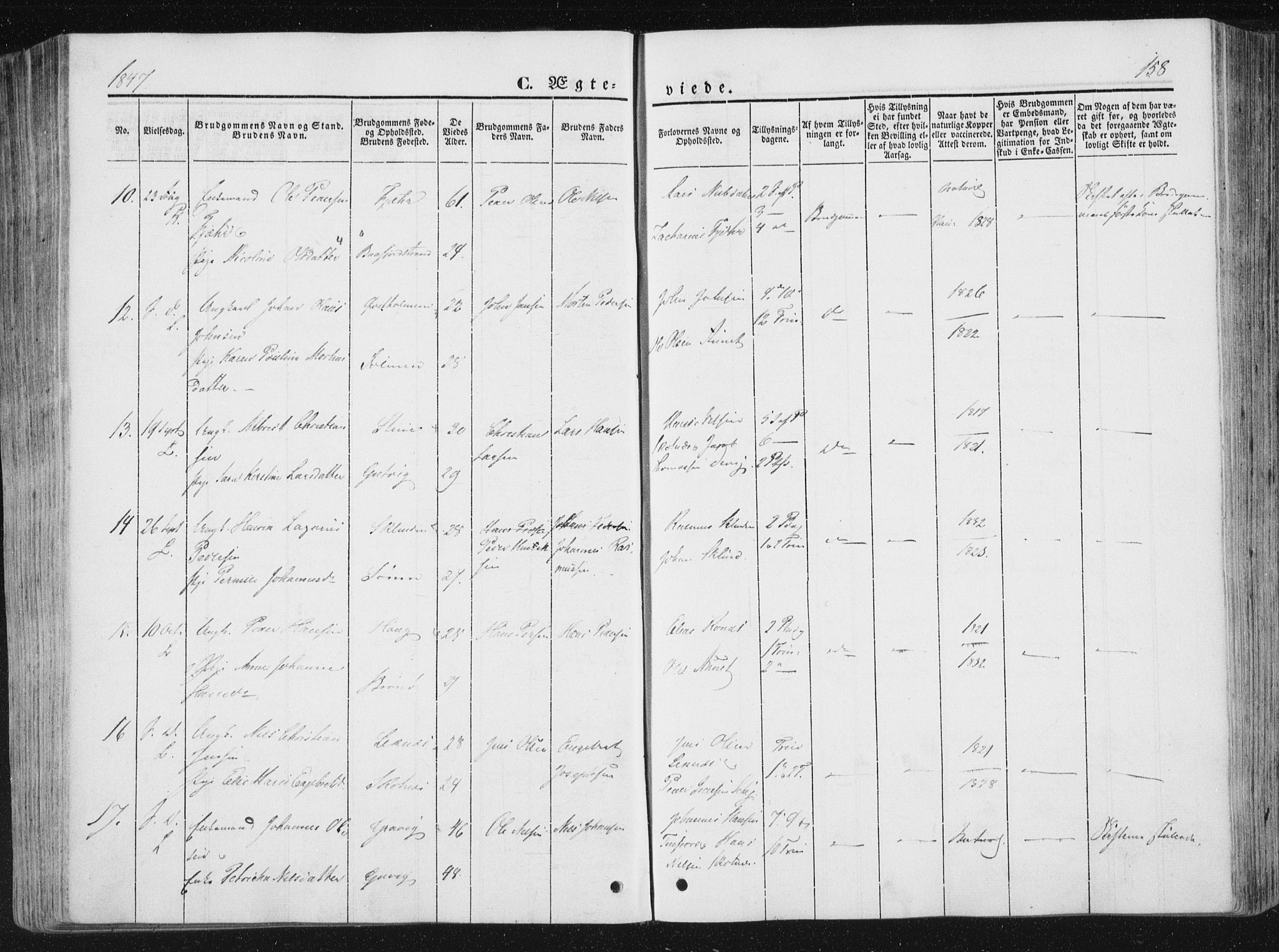 Ministerialprotokoller, klokkerbøker og fødselsregistre - Nord-Trøndelag, AV/SAT-A-1458/780/L0640: Parish register (official) no. 780A05, 1845-1856, p. 158