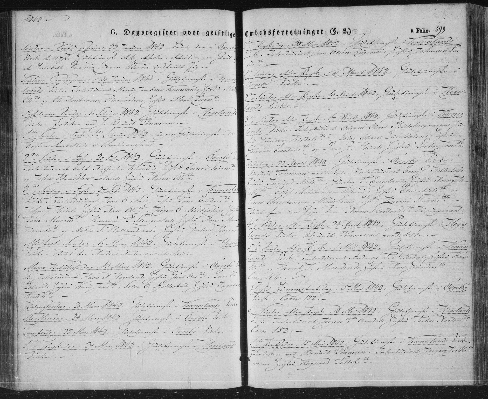 Vennesla sokneprestkontor, AV/SAK-1111-0045/Fa/Fac/L0004: Parish register (official) no. A 4, 1834-1855, p. 599