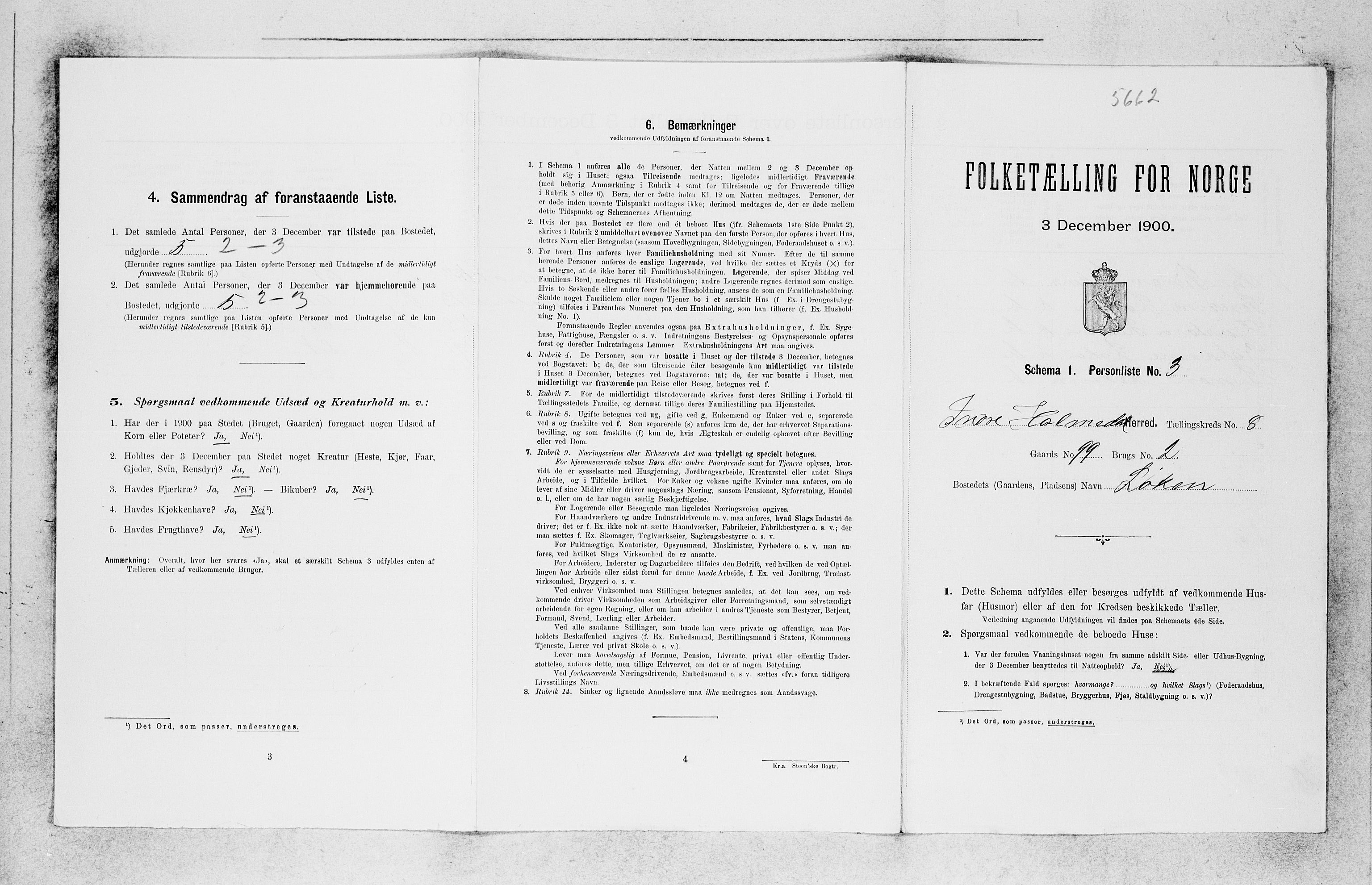 SAB, 1900 census for Indre Holmedal, 1900, p. 773