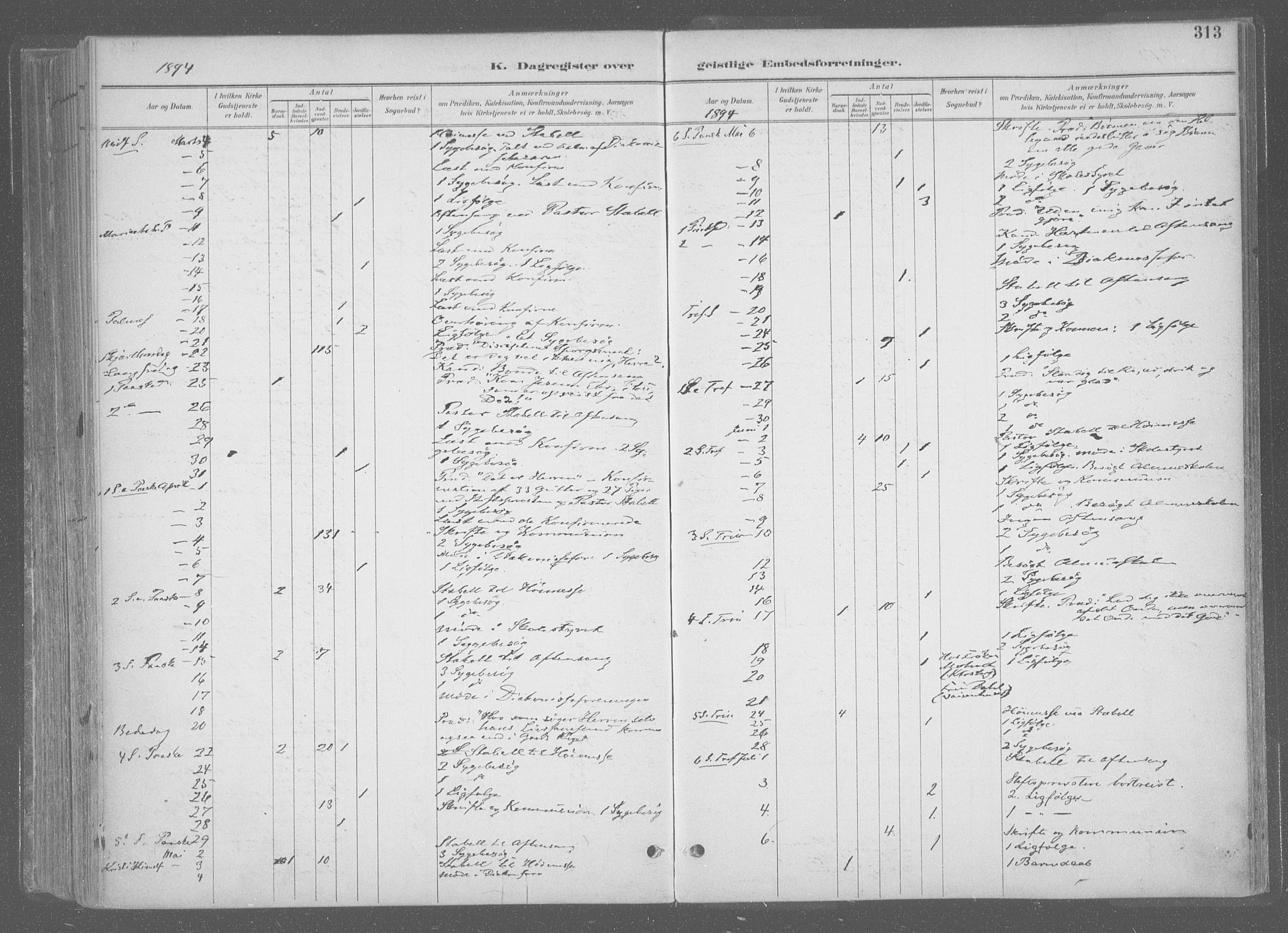 Ministerialprotokoller, klokkerbøker og fødselsregistre - Sør-Trøndelag, AV/SAT-A-1456/601/L0064: Parish register (official) no. 601A31, 1891-1911, p. 313