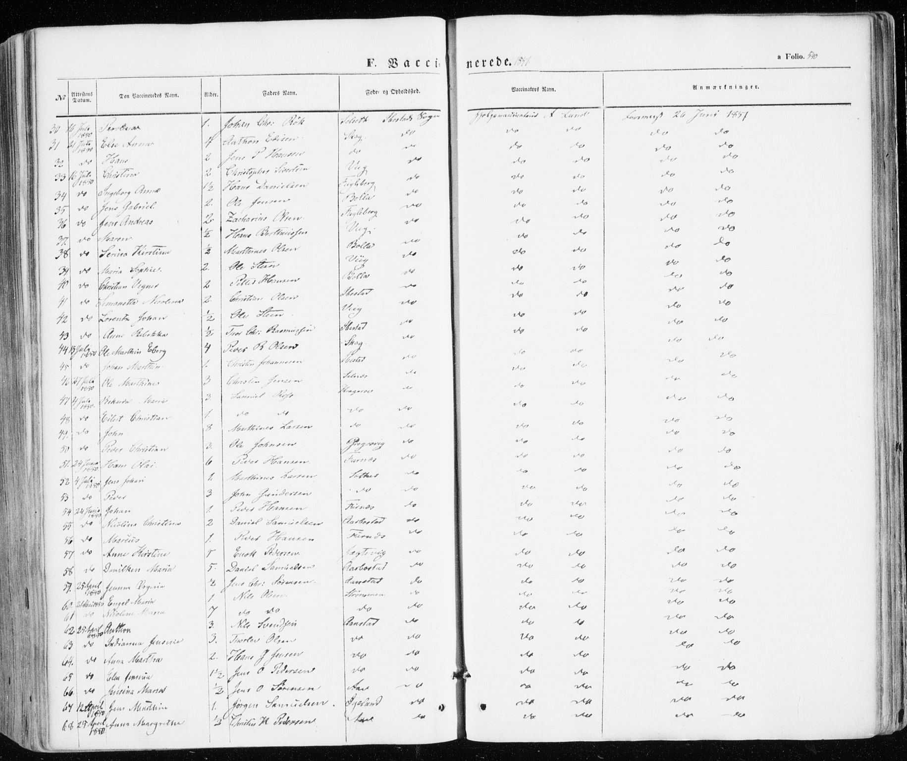 Ibestad sokneprestembete, SATØ/S-0077/H/Ha/Haa/L0008kirke: Parish register (official) no. 8, 1850-1859, p. 540