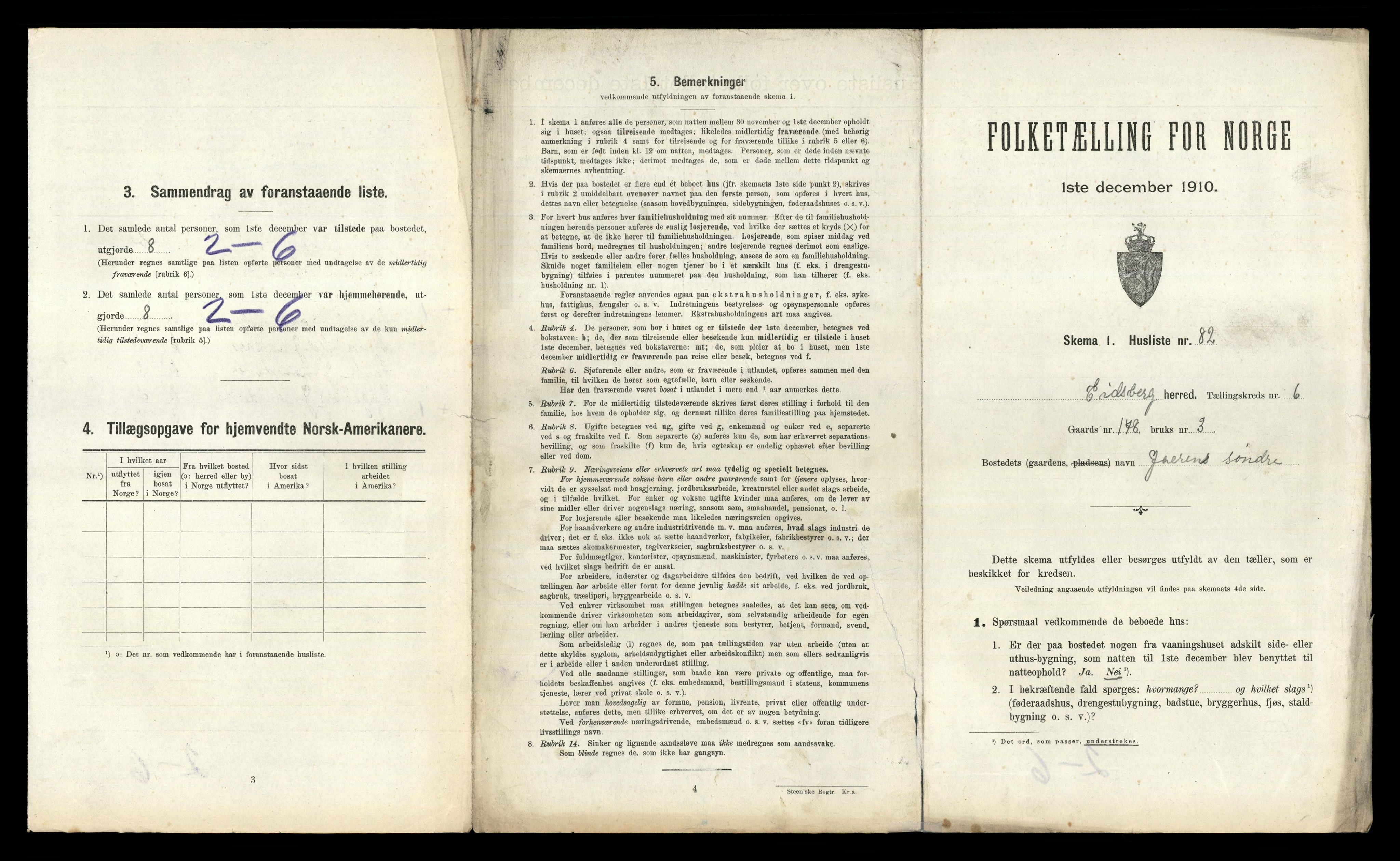 RA, 1910 census for Eidsberg, 1910, p. 1616