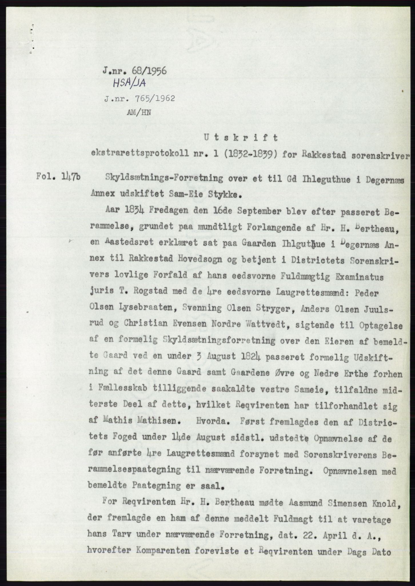 Statsarkivet i Oslo, SAO/A-10621/Z/Zd/L0004: Avskrifter, j.nr 1-797/1956, 1956, p. 35