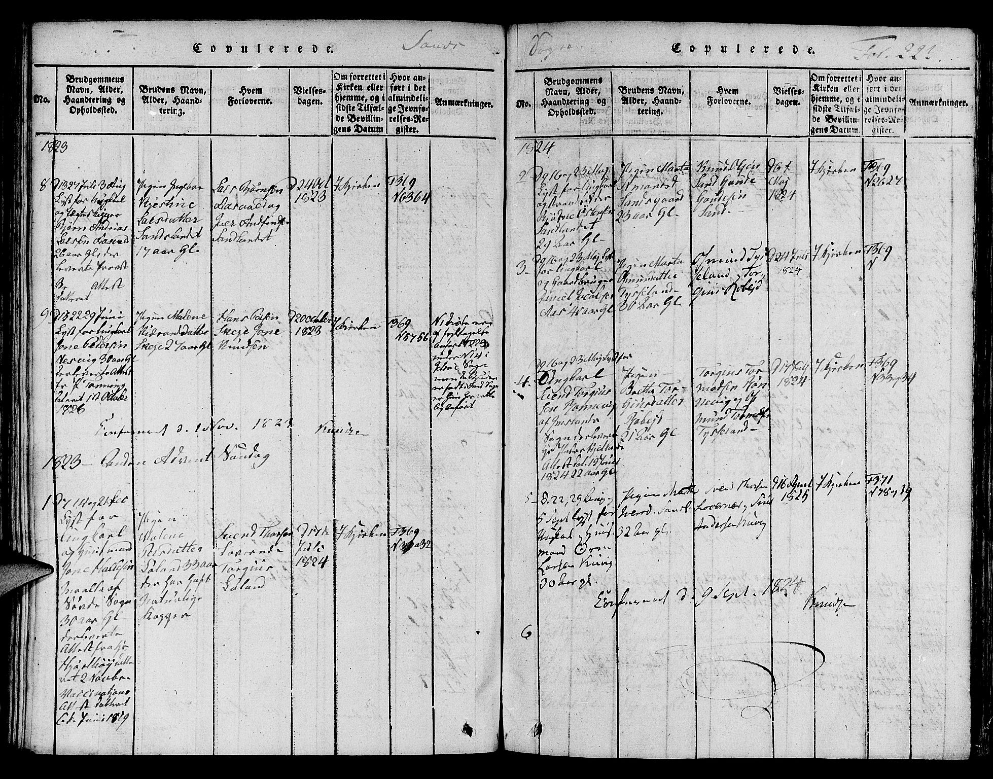 Jelsa sokneprestkontor, SAST/A-101842/01/V: Parish register (copy) no. B 1 /2, 1816-1828, p. 223