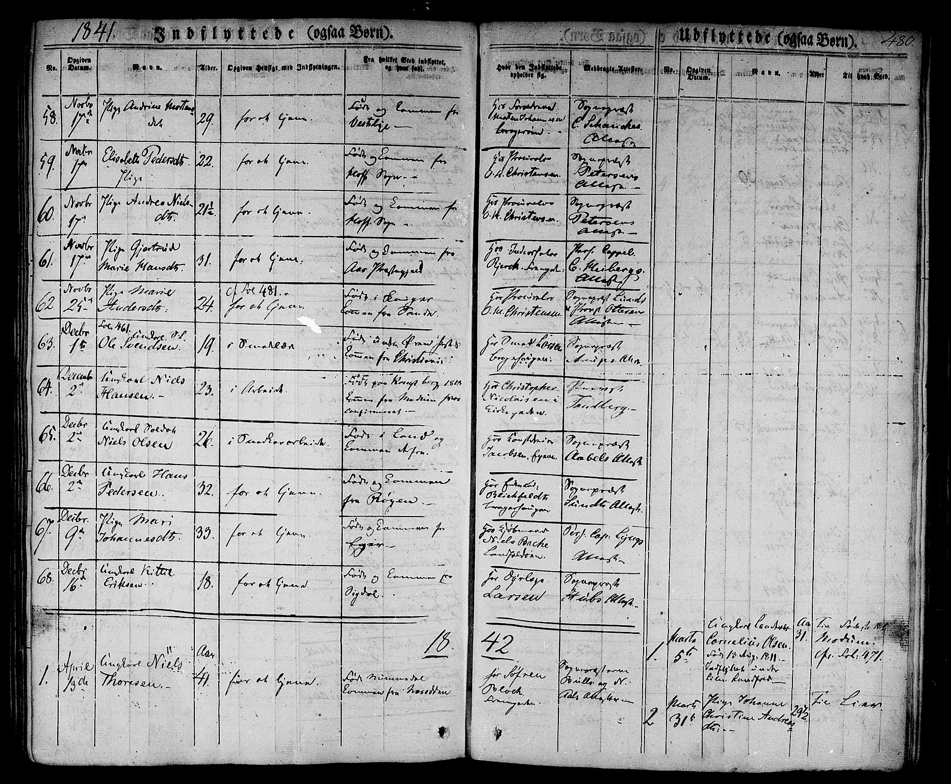 Bragernes kirkebøker, AV/SAKO-A-6/F/Fb/L0001: Parish register (official) no. II 1, 1830-1847, p. 480