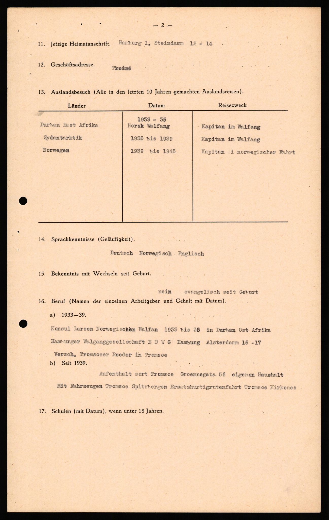 Forsvaret, Forsvarets overkommando II, AV/RA-RAFA-3915/D/Db/L0034: CI Questionaires. Tyske okkupasjonsstyrker i Norge. Tyskere., 1945-1946, p. 367