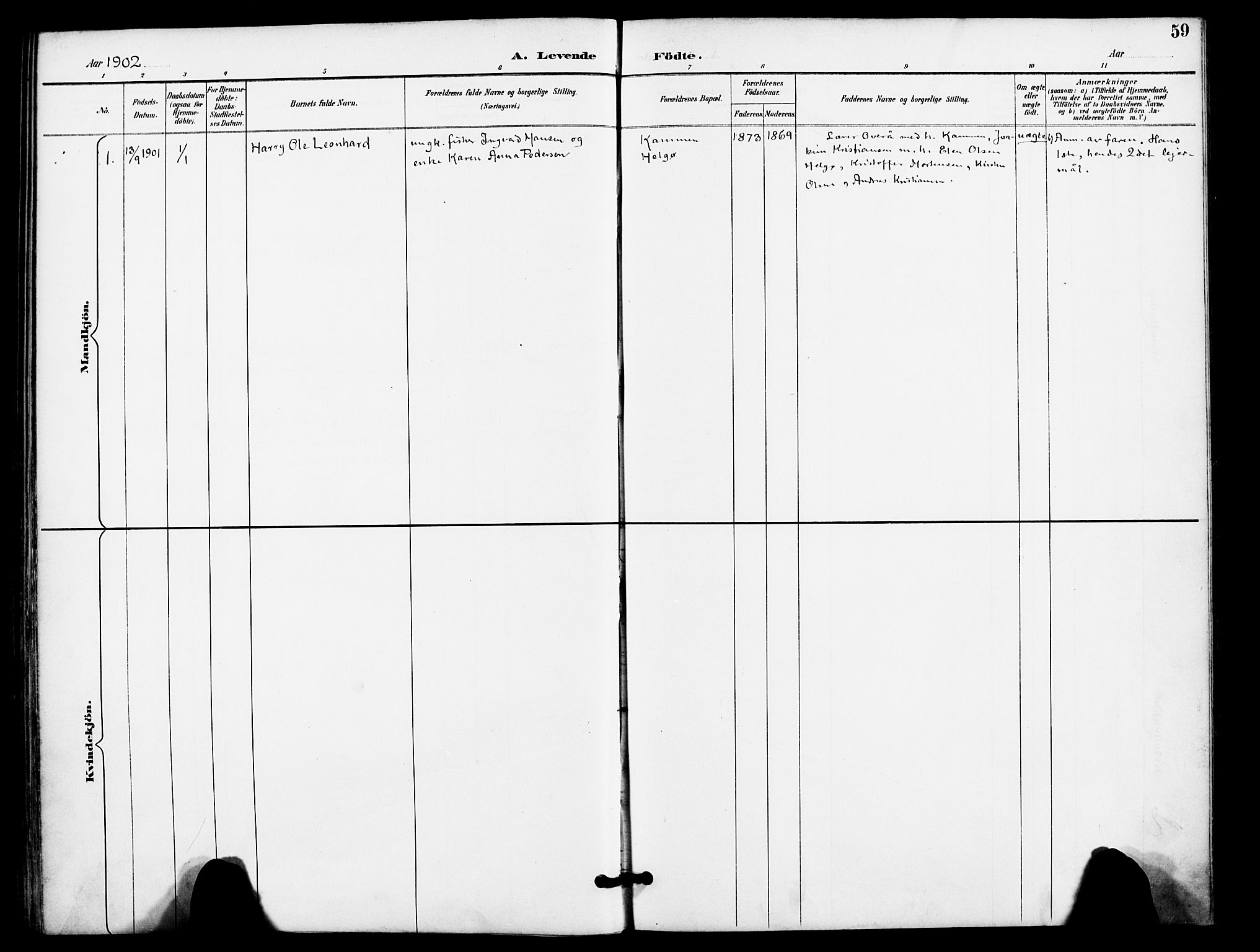 Karlsøy sokneprestembete, AV/SATØ-S-1299/H/Ha/Haa/L0012kirke: Parish register (official) no. 12, 1892-1902, p. 59