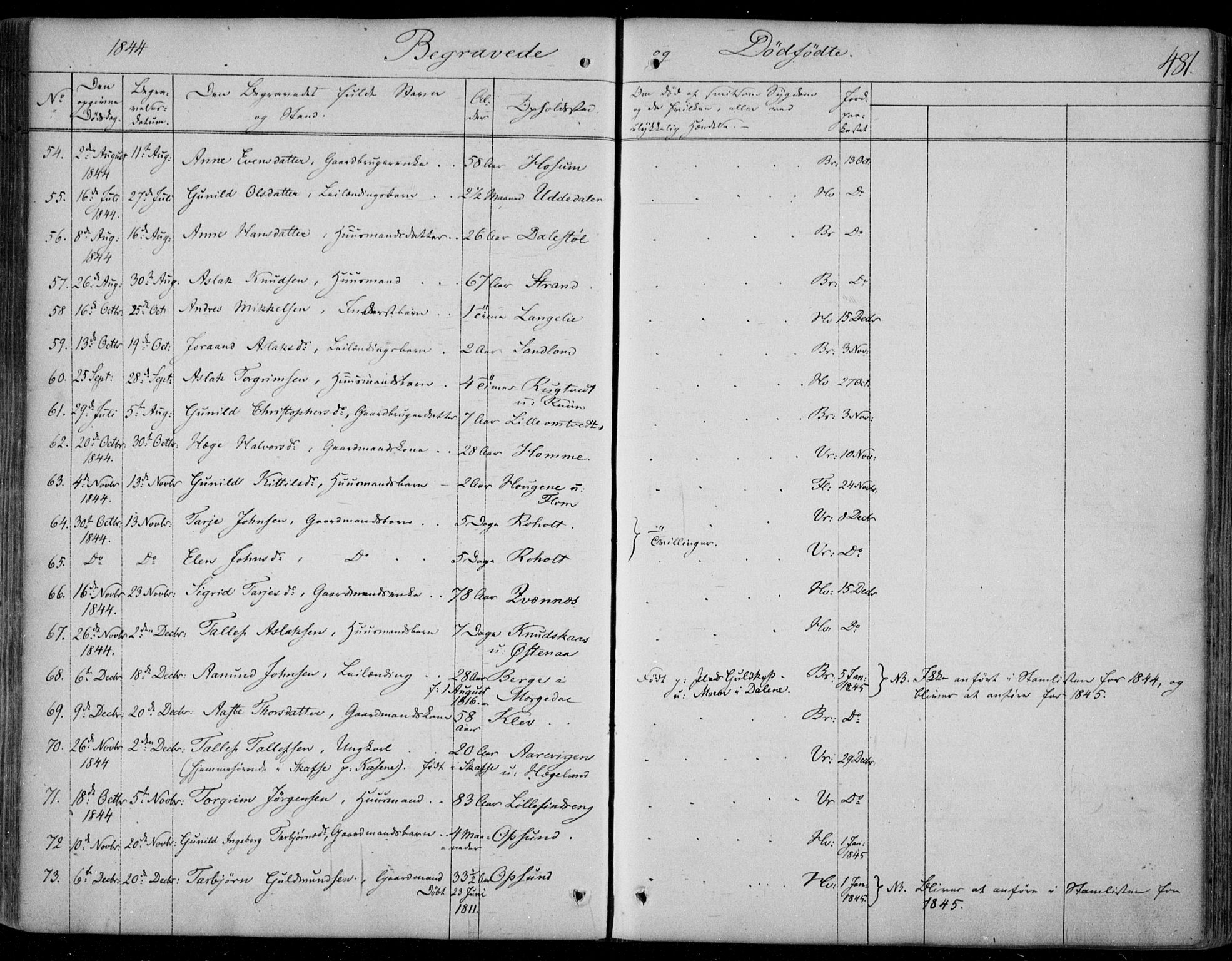 Kviteseid kirkebøker, SAKO/A-276/F/Fa/L0006: Parish register (official) no. I 6, 1836-1858, p. 481