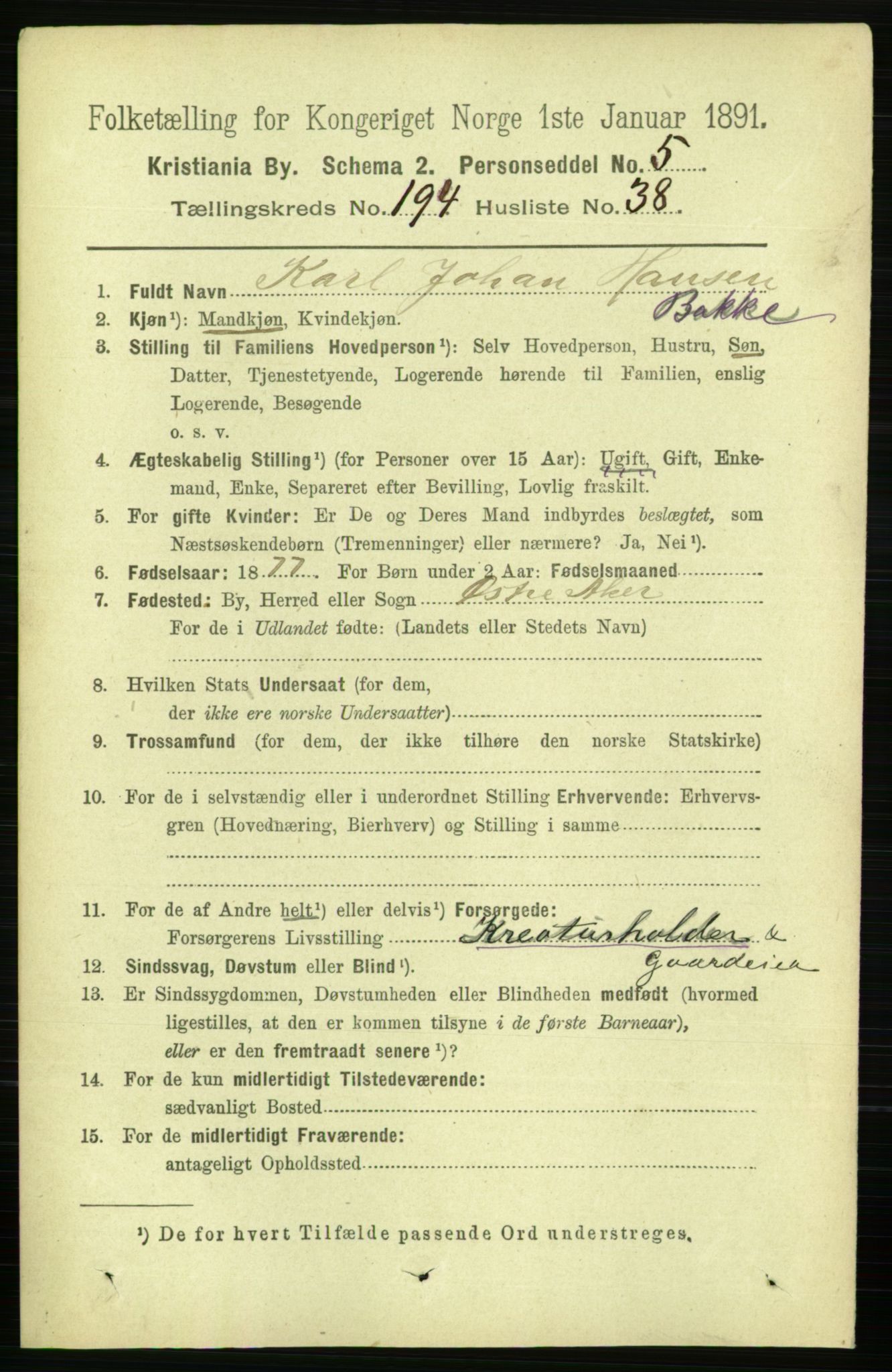 RA, 1891 census for 0301 Kristiania, 1891, p. 117433